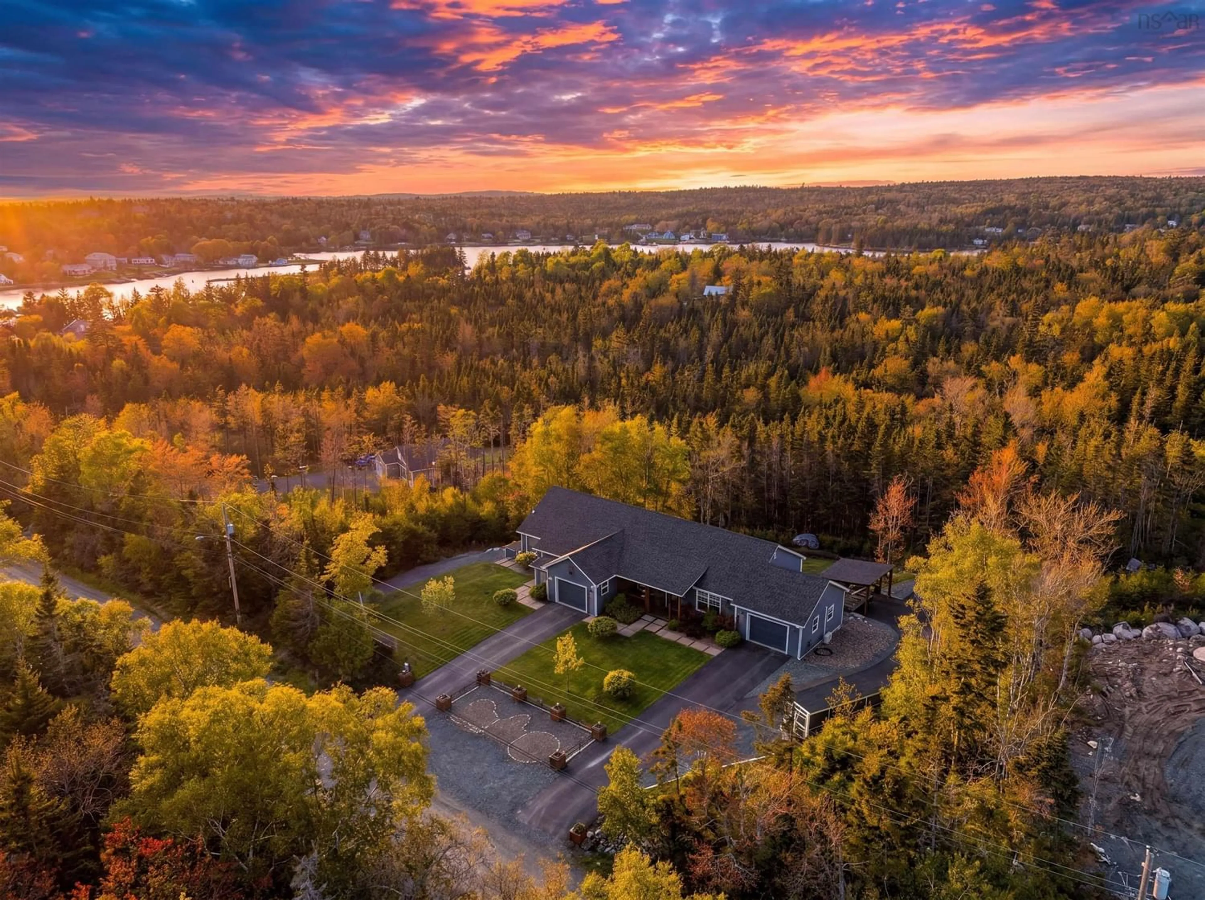 A pic from outside/outdoor area/front of a property/back of a property/a pic from drone, water/lake/river/ocean view for 27/29 Pioneer Hill #27/29, Whites Lake Nova Scotia B3T 1W7