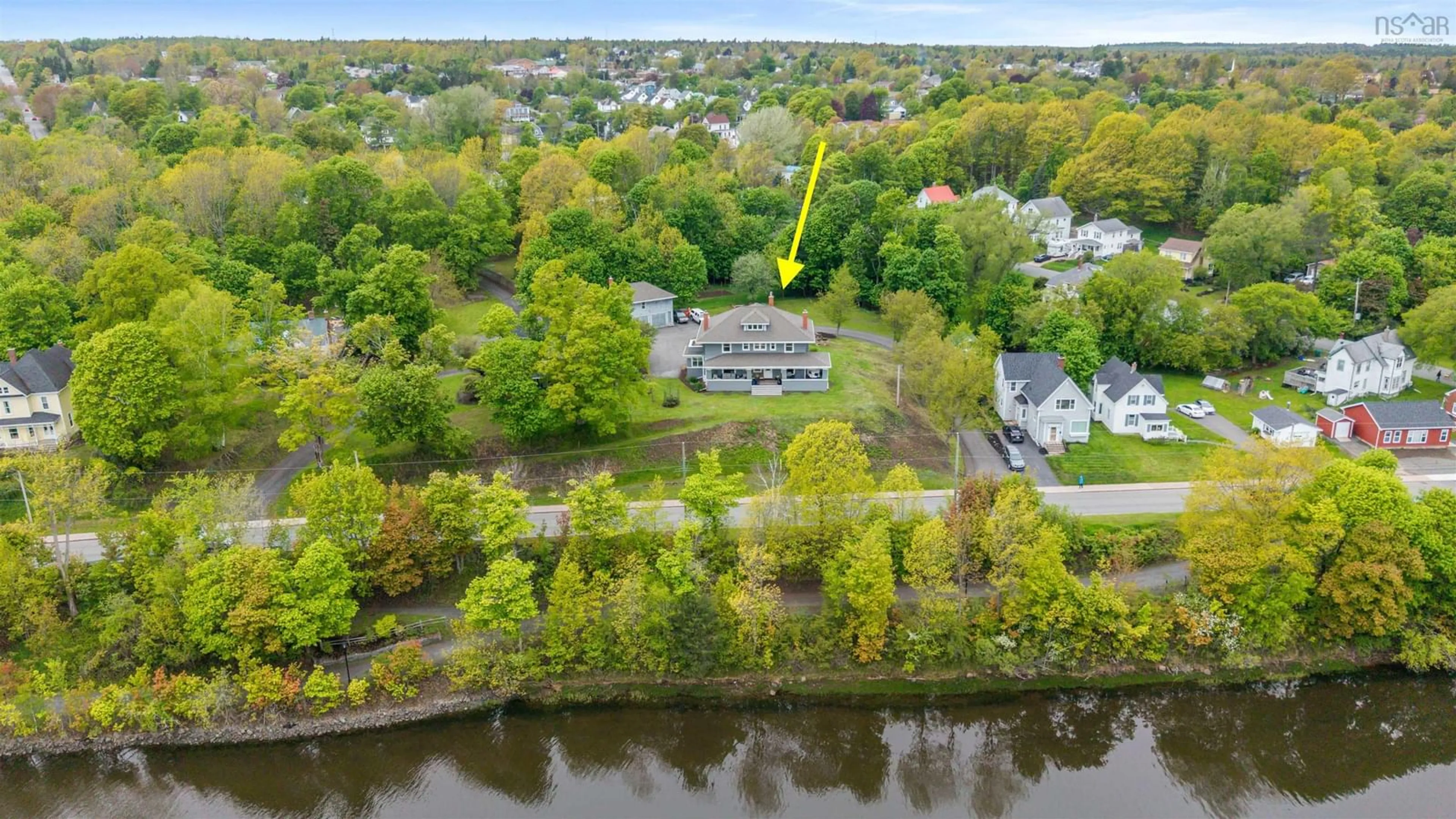 A pic from outside/outdoor area/front of a property/back of a property/a pic from drone, water/lake/river/ocean view for 192 Terrace St, New Glasgow Nova Scotia B2H 1R4
