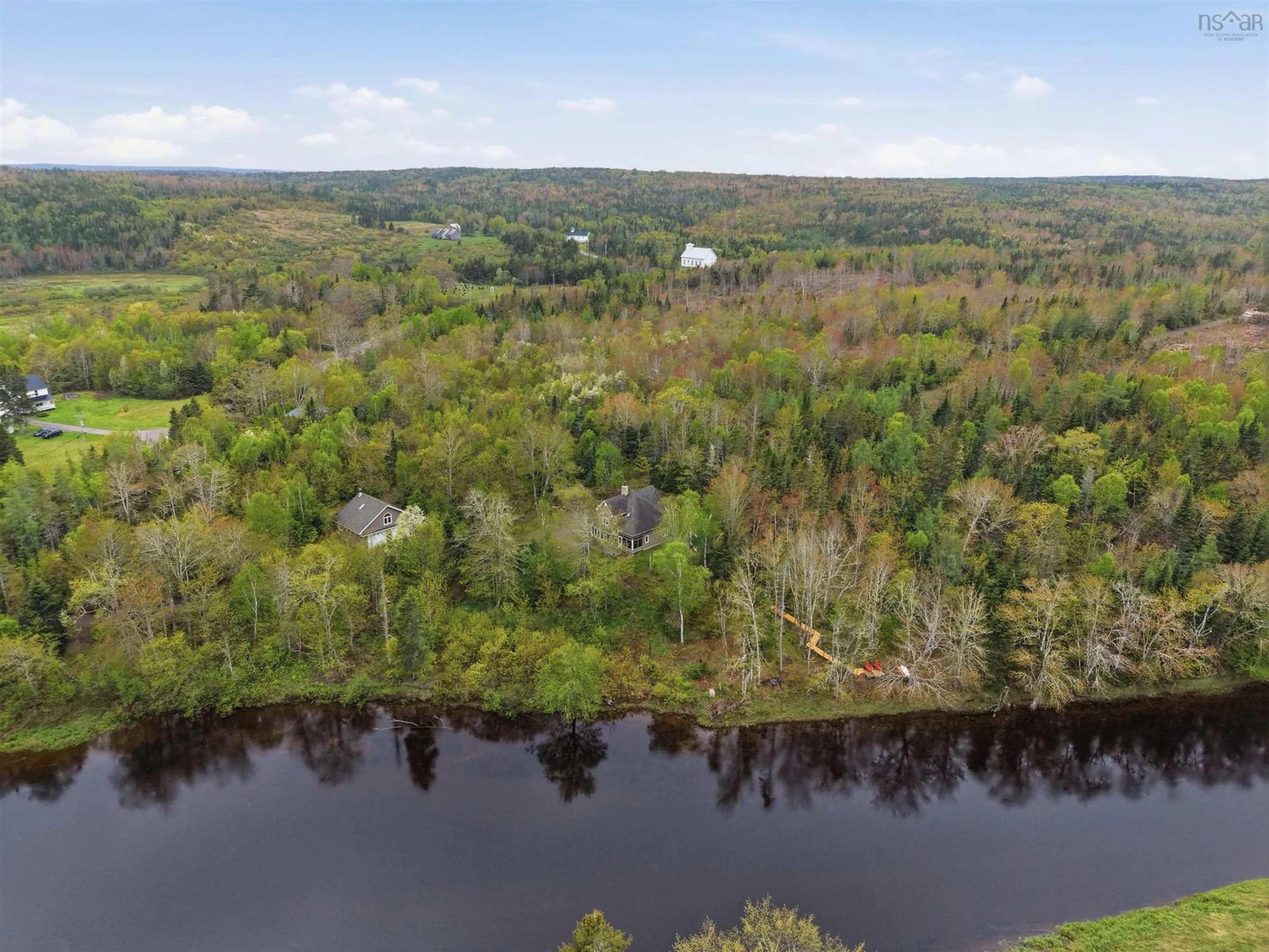 A pic from outside/outdoor area/front of a property/back of a property/a pic from drone, water/lake/river/ocean view for 172 Highway 347, Aspen Nova Scotia B0H 1E0