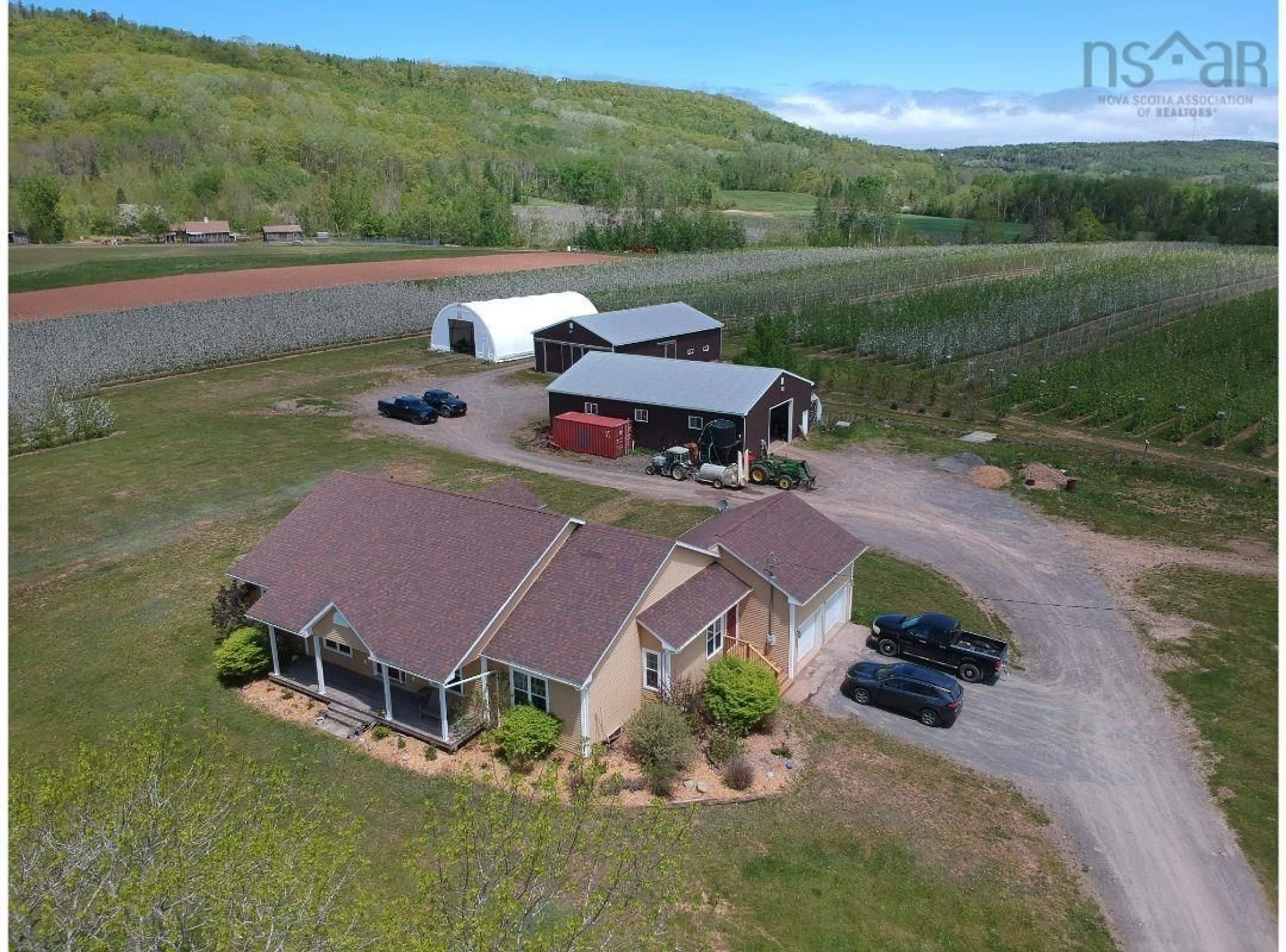 A pic from outside/outdoor area/front of a property/back of a property/a pic from drone, mountain view for 1124 Steadman Rd, Billtown Nova Scotia B0P 1J0