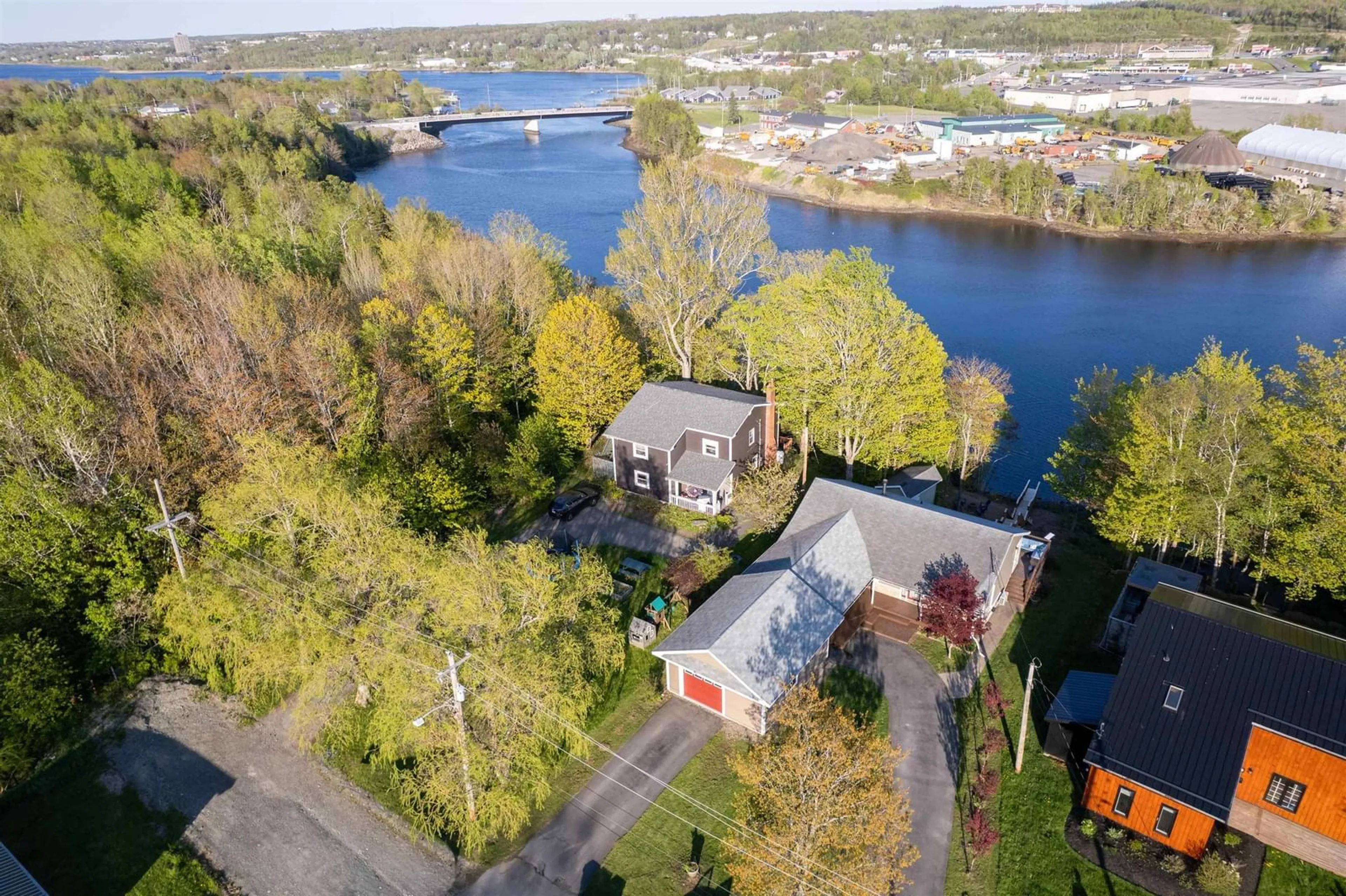 A pic from outside/outdoor area/front of a property/back of a property/a pic from drone, water/lake/river/ocean view for 99 Hillcrest Dr, Coxheath Nova Scotia B1R 1V1