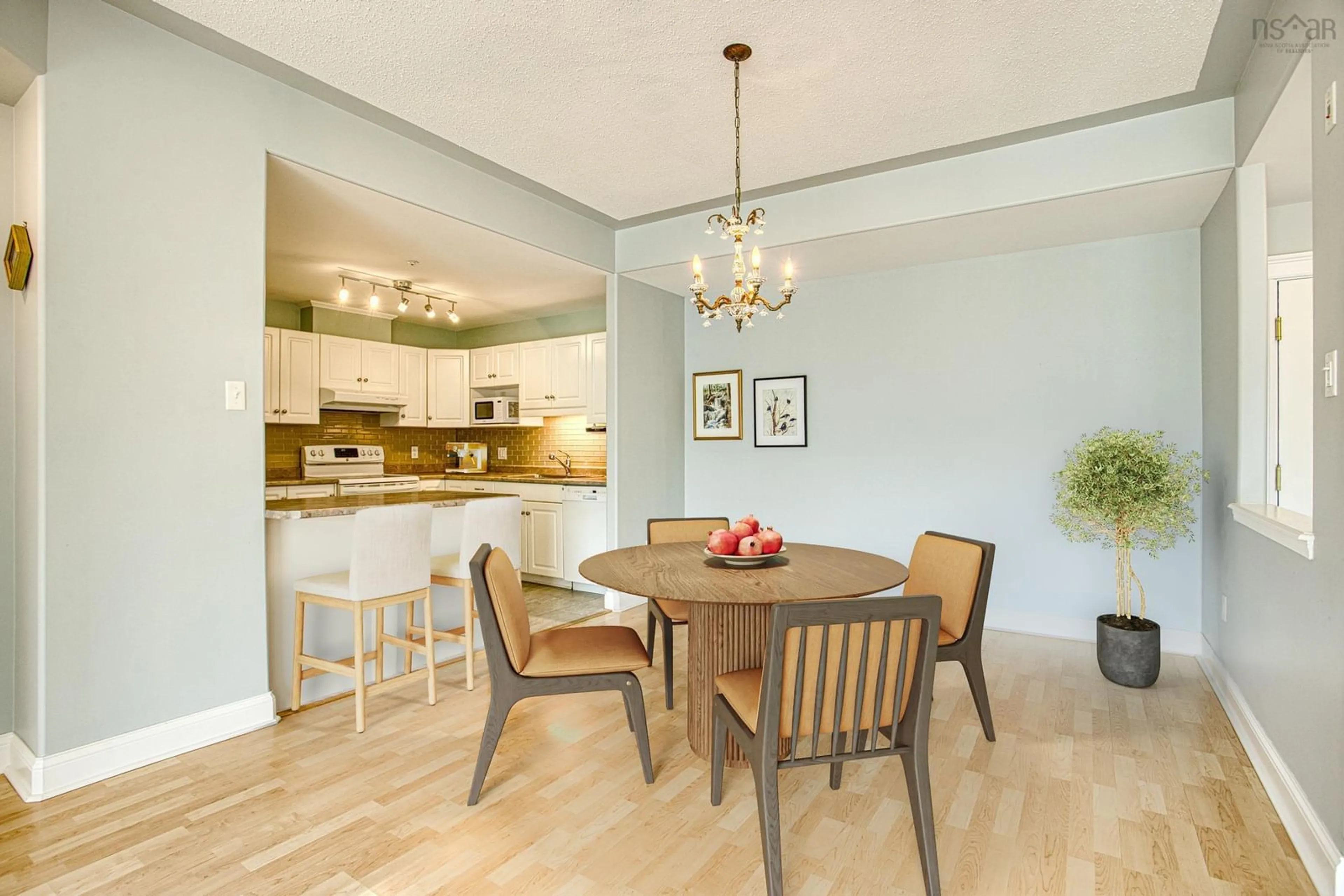 Open concept kitchen, wood/laminate floor for 202 Walter Havill Dr #212, Halifax Nova Scotia B3N 3M4