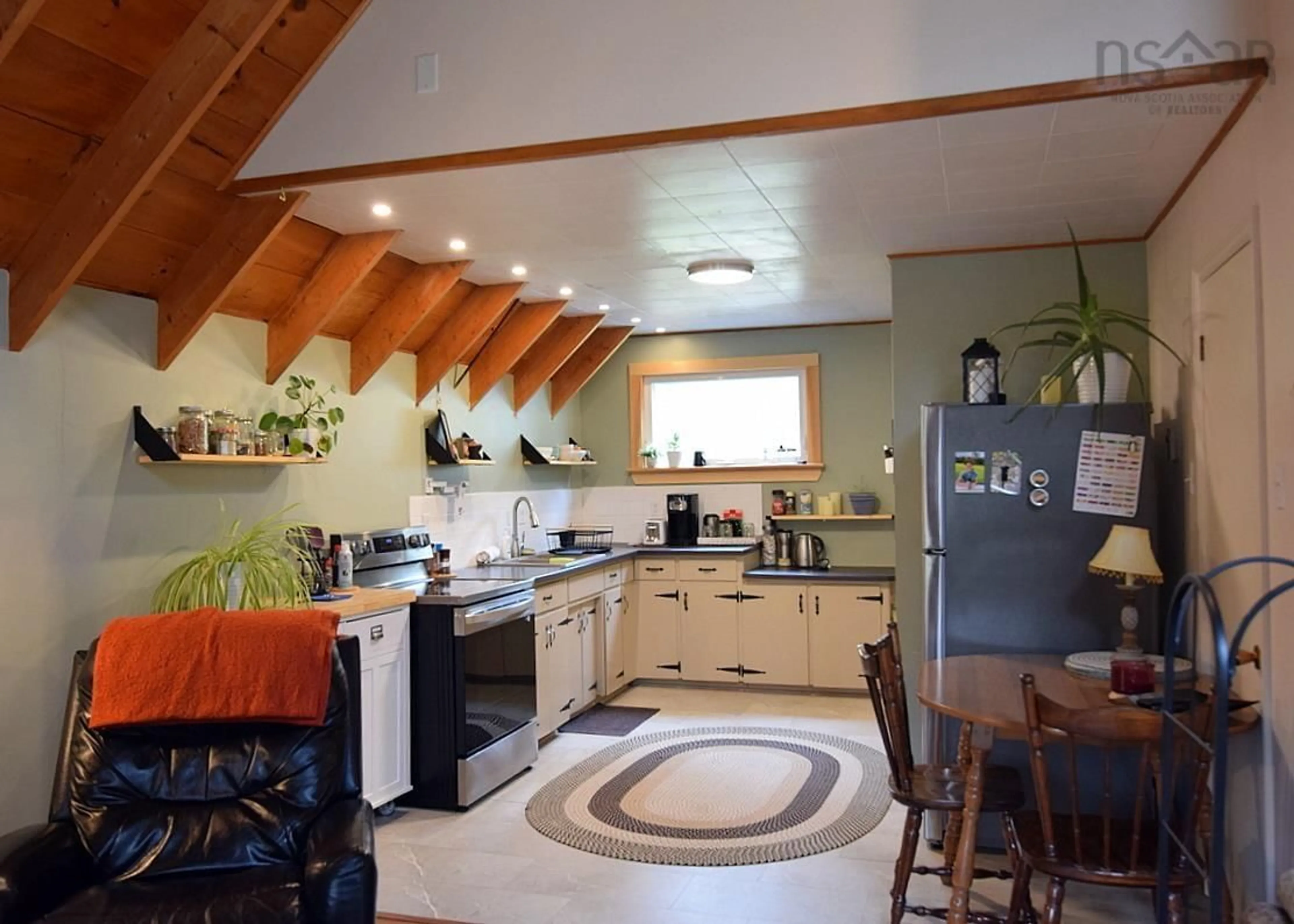 Open concept kitchen, ceramic/tile floor for 724 Smithville Rd, Mabou Nova Scotia B0E 1X0