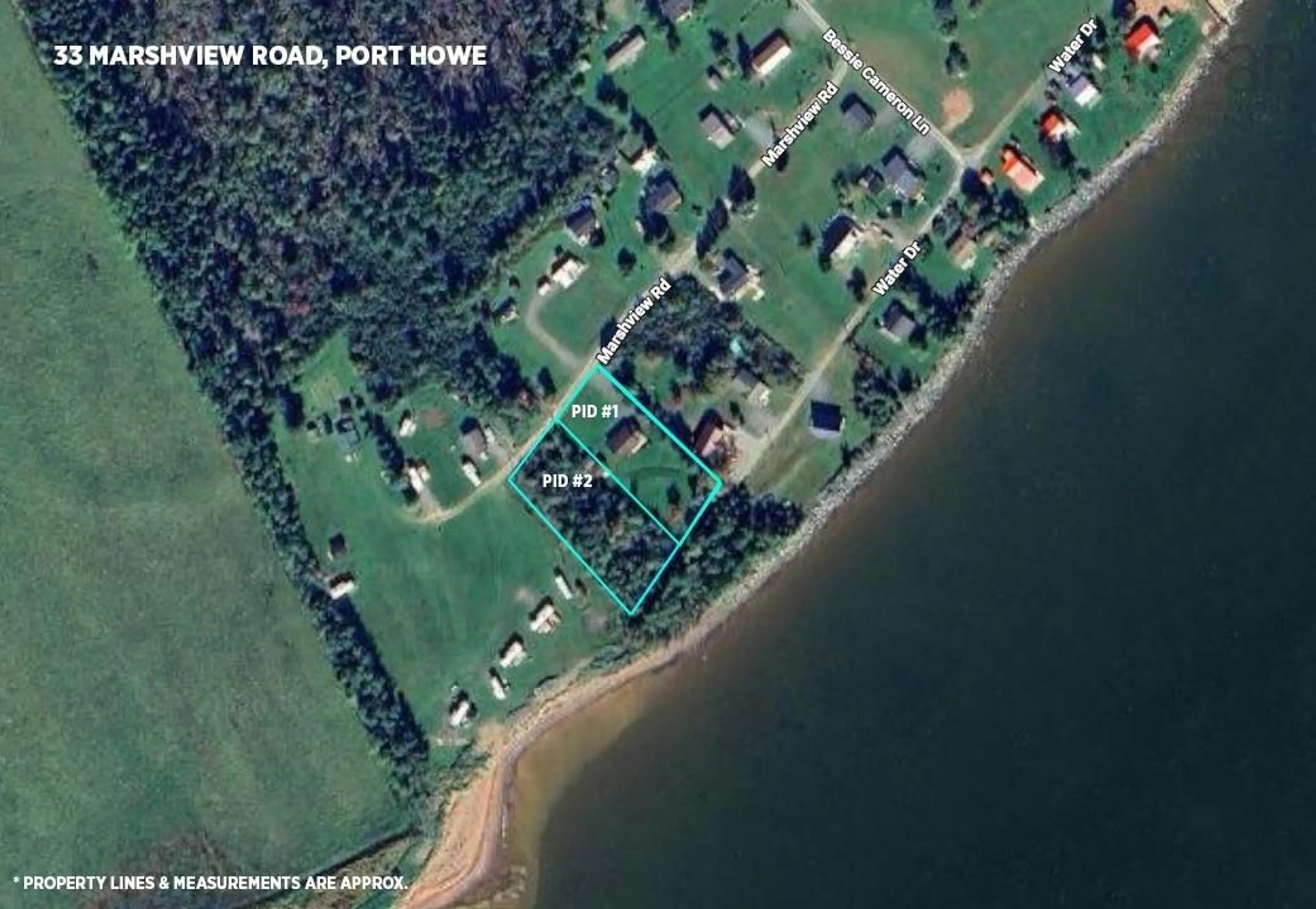 A pic from outside/outdoor area/front of a property/back of a property/a pic from drone, water/lake/river/ocean view for 33 Marshview Rd, Port Howe Nova Scotia B0K 1L0