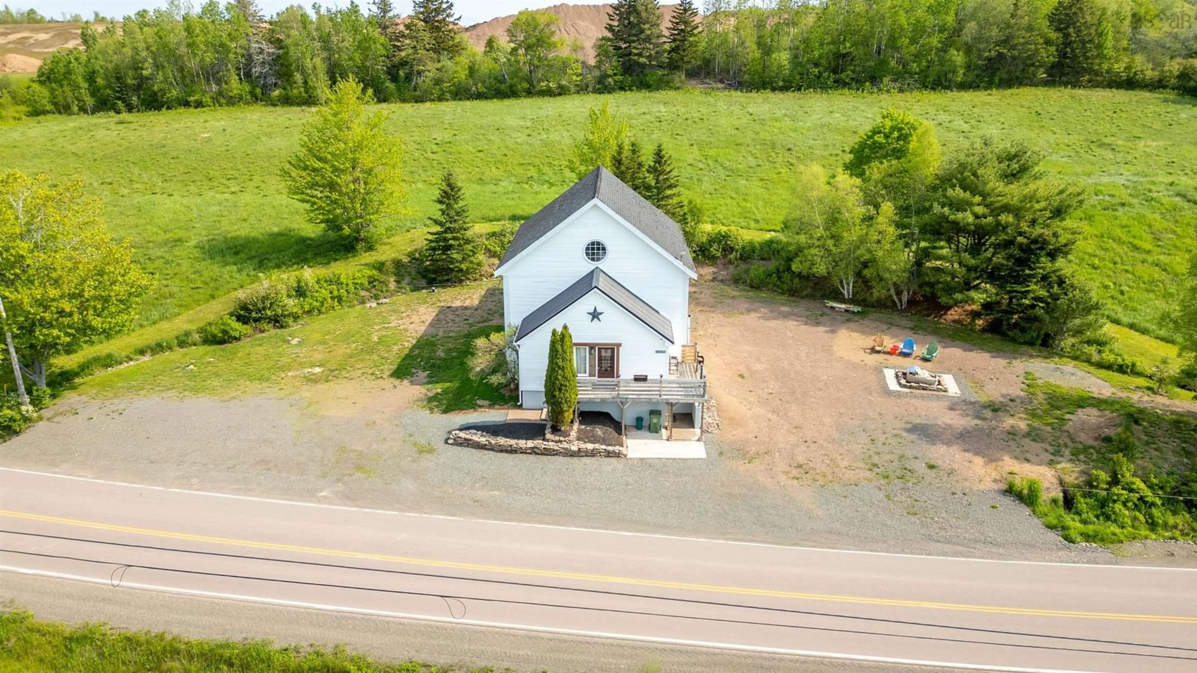 A pic from outside/outdoor area/front of a property/back of a property/a pic from drone, building for Highway 2 #10563, Mapleton Nova Scotia B0M 1W0