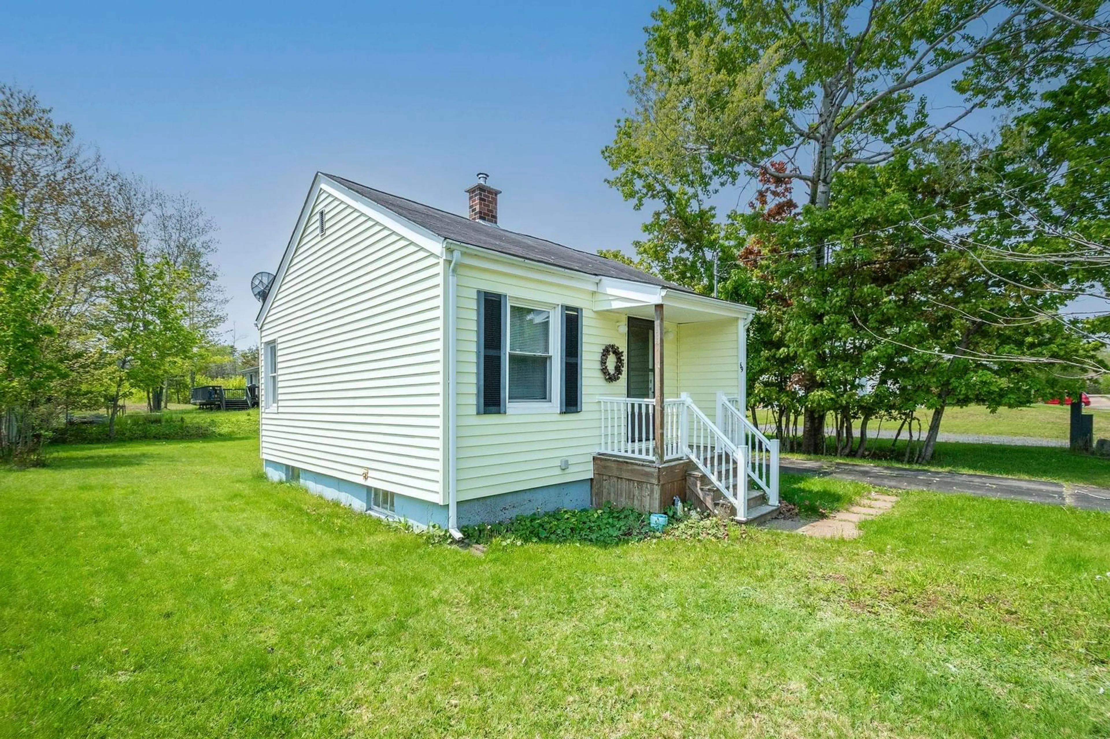 Home with vinyl exterior material, street for 69 Cambey Ave, Stellarton Nova Scotia B0K 1S0