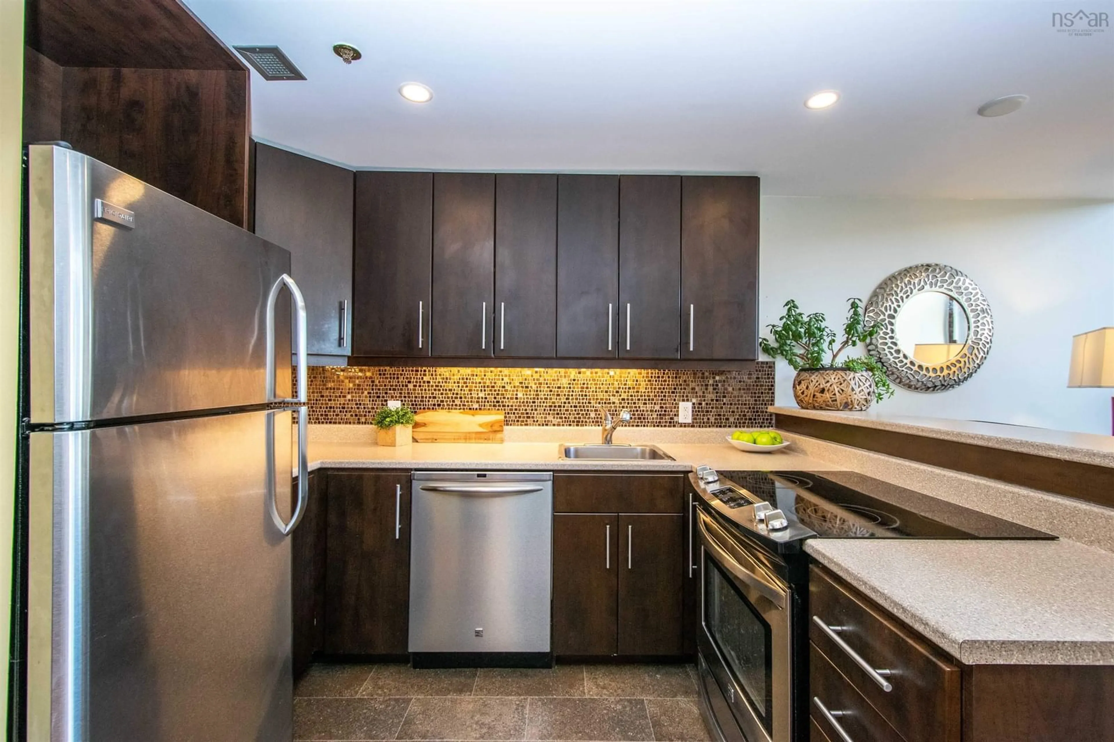 Contemporary kitchen, ceramic/tile floor for 2128 Brunswick St #10, Halifax Nova Scotia B3K 2Y8