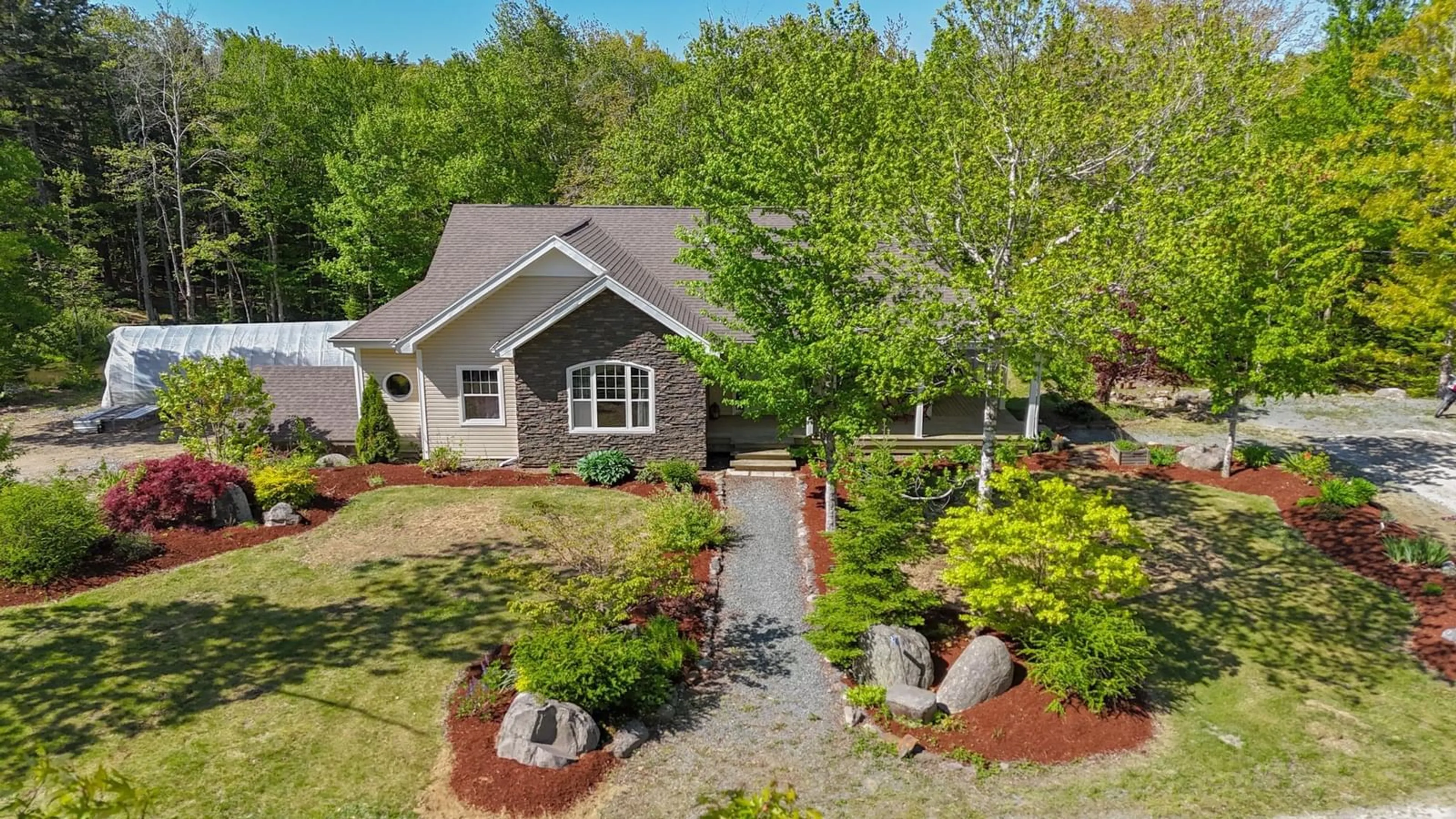A pic from outside/outdoor area/front of a property/back of a property/a pic from drone, street for 82 Lazy River Rd, Conquerall Mills Nova Scotia B4V 6B4