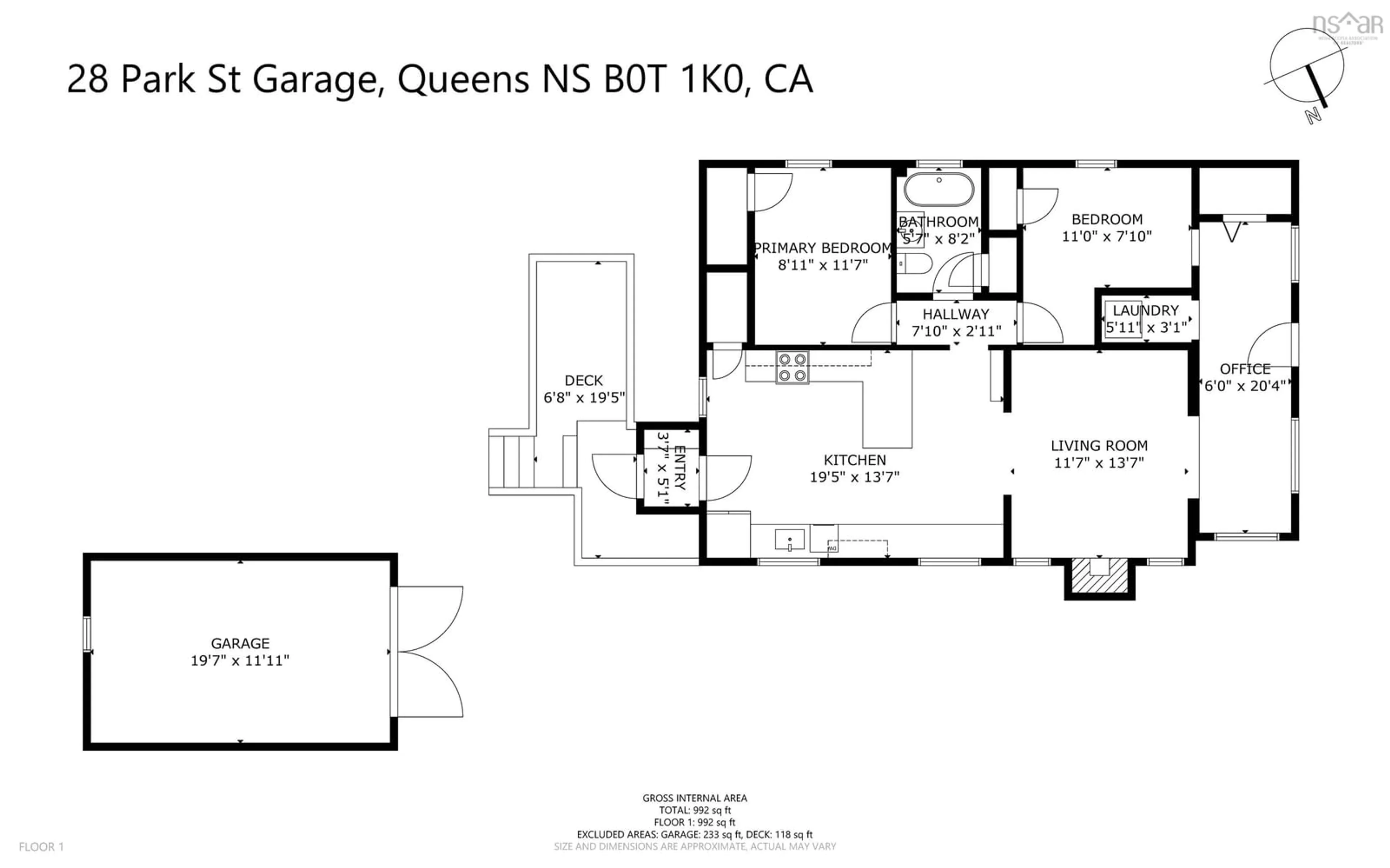 Floor plan for 28 Park St, Liverpool Nova Scotia B0T 1K0