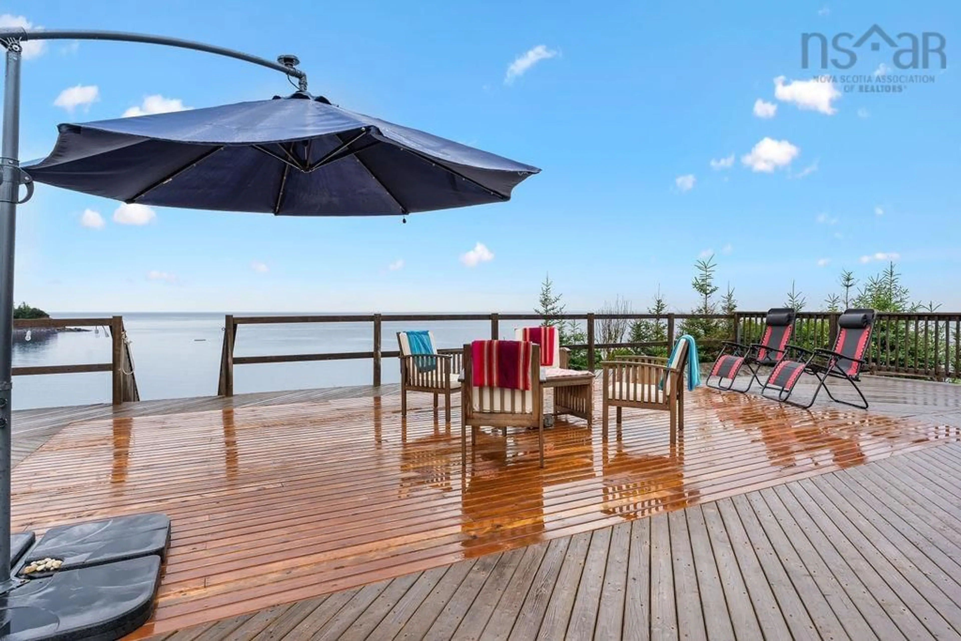 Patio, water/lake/river/ocean view for 51 Heron Loop, Caribou River Nova Scotia B0K 1H0