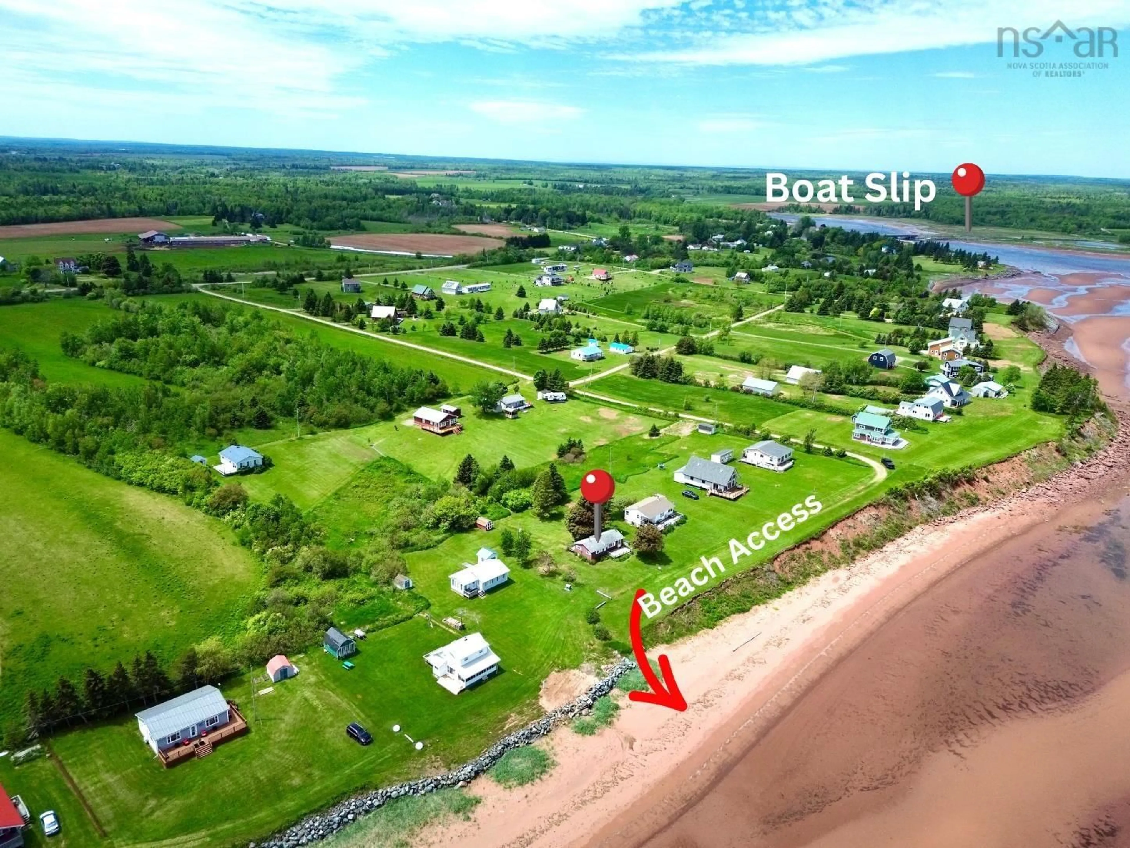 A pic from outside/outdoor area/front of a property/back of a property/a pic from drone, water/lake/river/ocean view for 28 Hillwinds Beach Dr, Northport Nova Scotia B0L 1E0