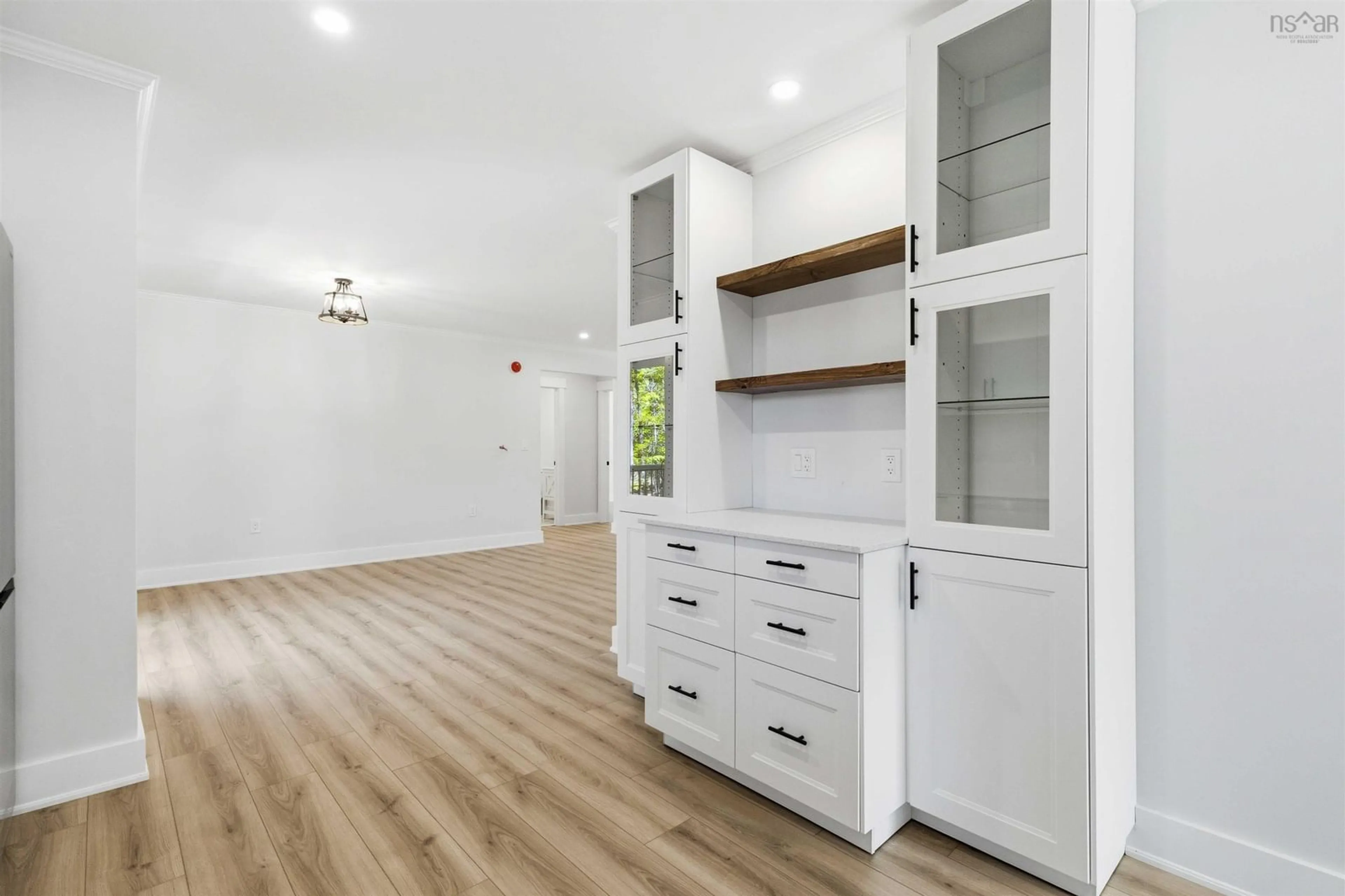 Open concept kitchen, wood/laminate floor for 12 Clark Crt, Lower Branch Nova Scotia B4V 4M4