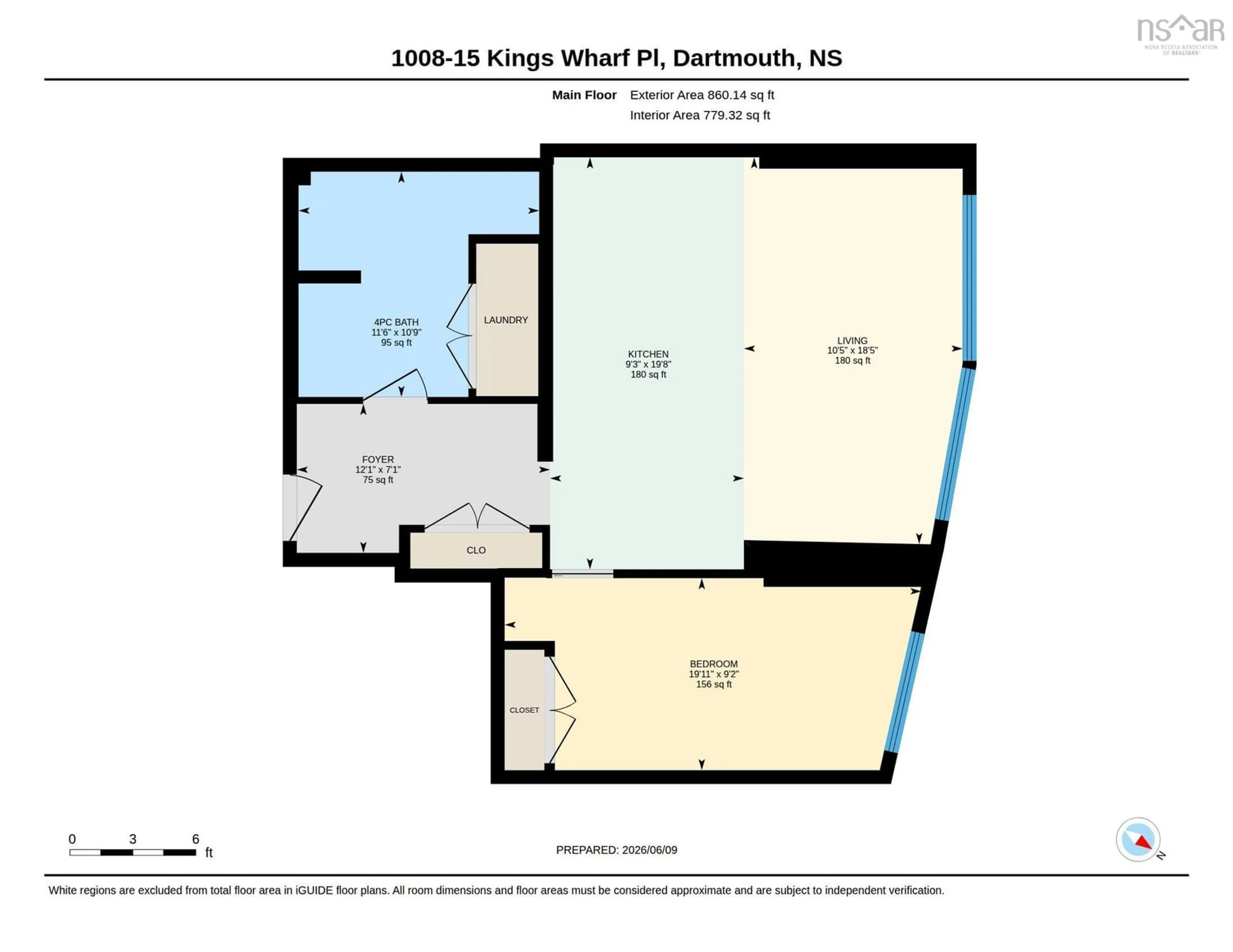 Floor plan for 15 Kings Wharf Pl #1008, Dartmouth Nova Scotia B2Y 0C2