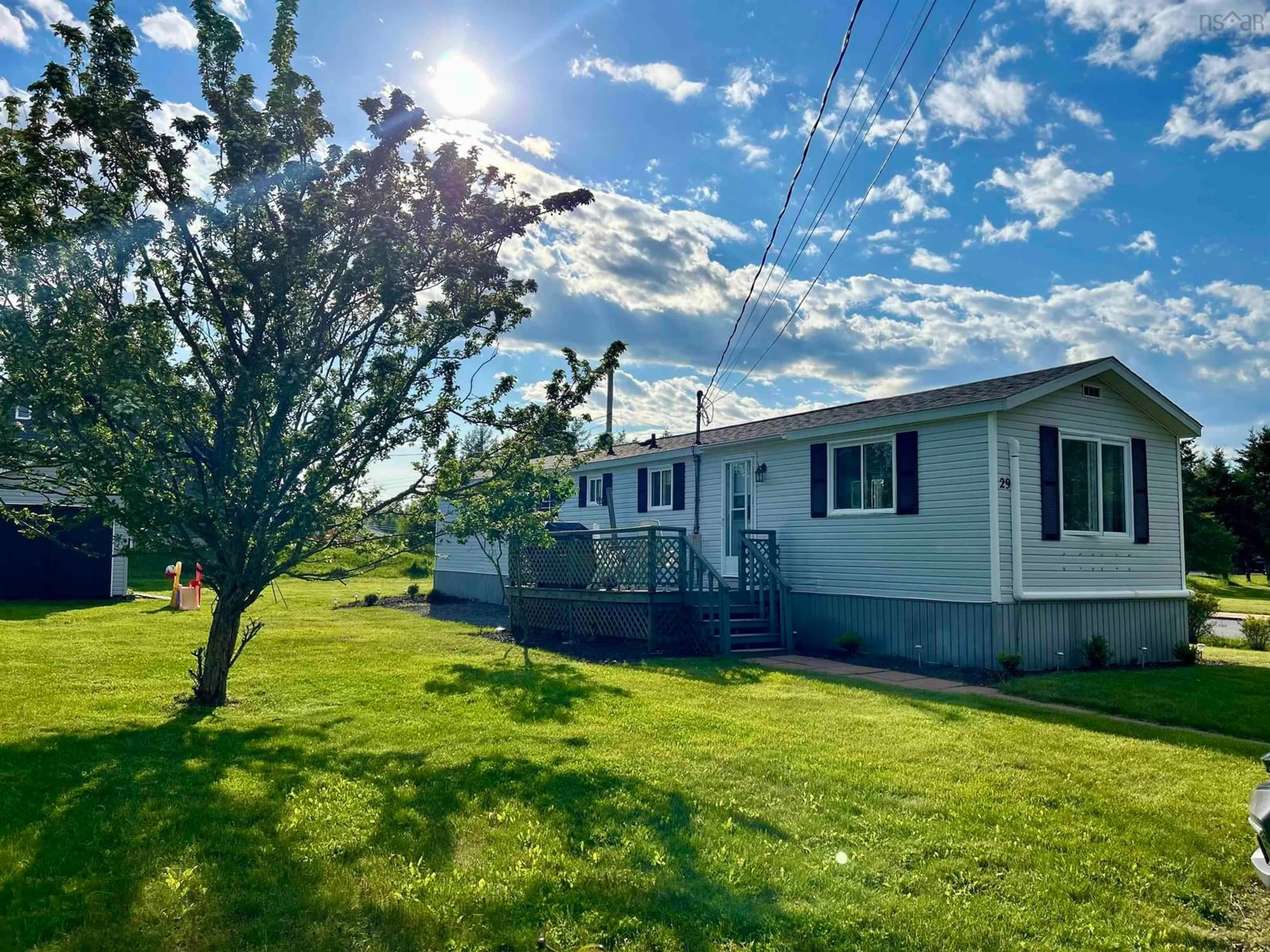 A pic from outside/outdoor area/front of a property/back of a property/a pic from drone, water/lake/river/ocean view for 29 Sunset Lane, Valley Nova Scotia B6L 4J9