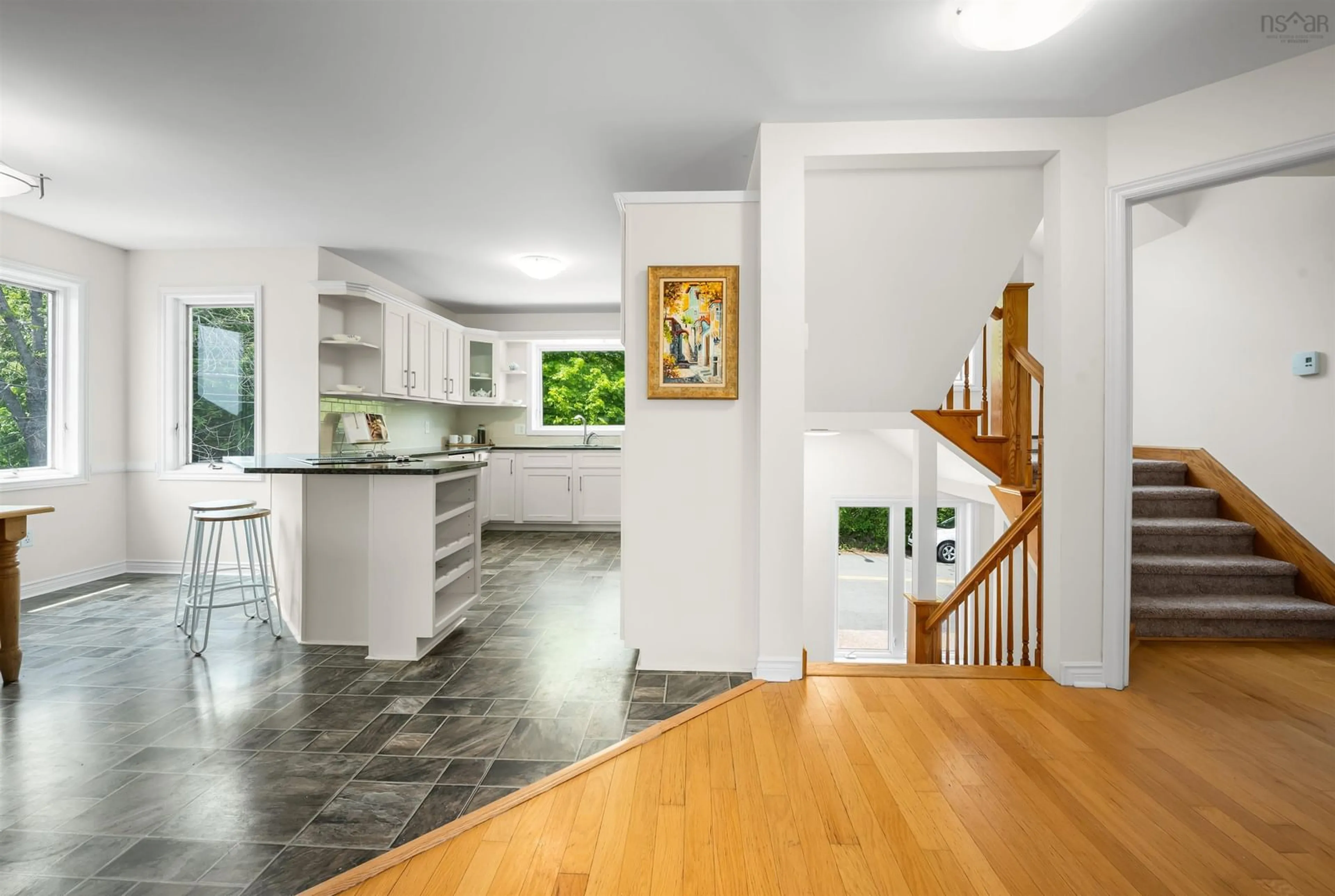 Open concept kitchen, ceramic/tile floor for 495 Shore Dr, Bedford Nova Scotia B4A 2C7