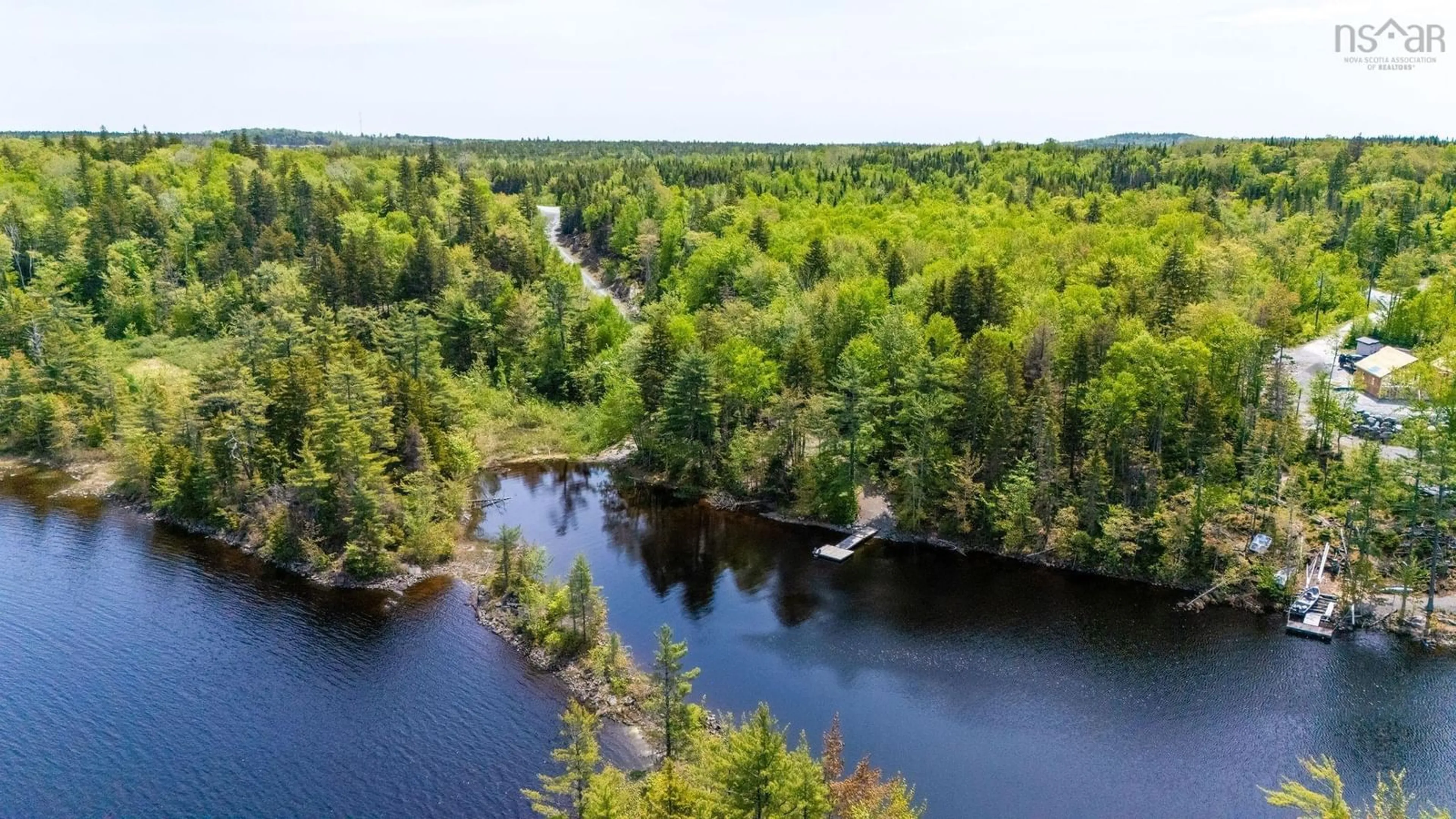 A pic from outside/outdoor area/front of a property/back of a property/a pic from drone, water/lake/river/ocean view for 210 Hybrid Lane, East Uniacke Nova Scotia B0N 1Z0