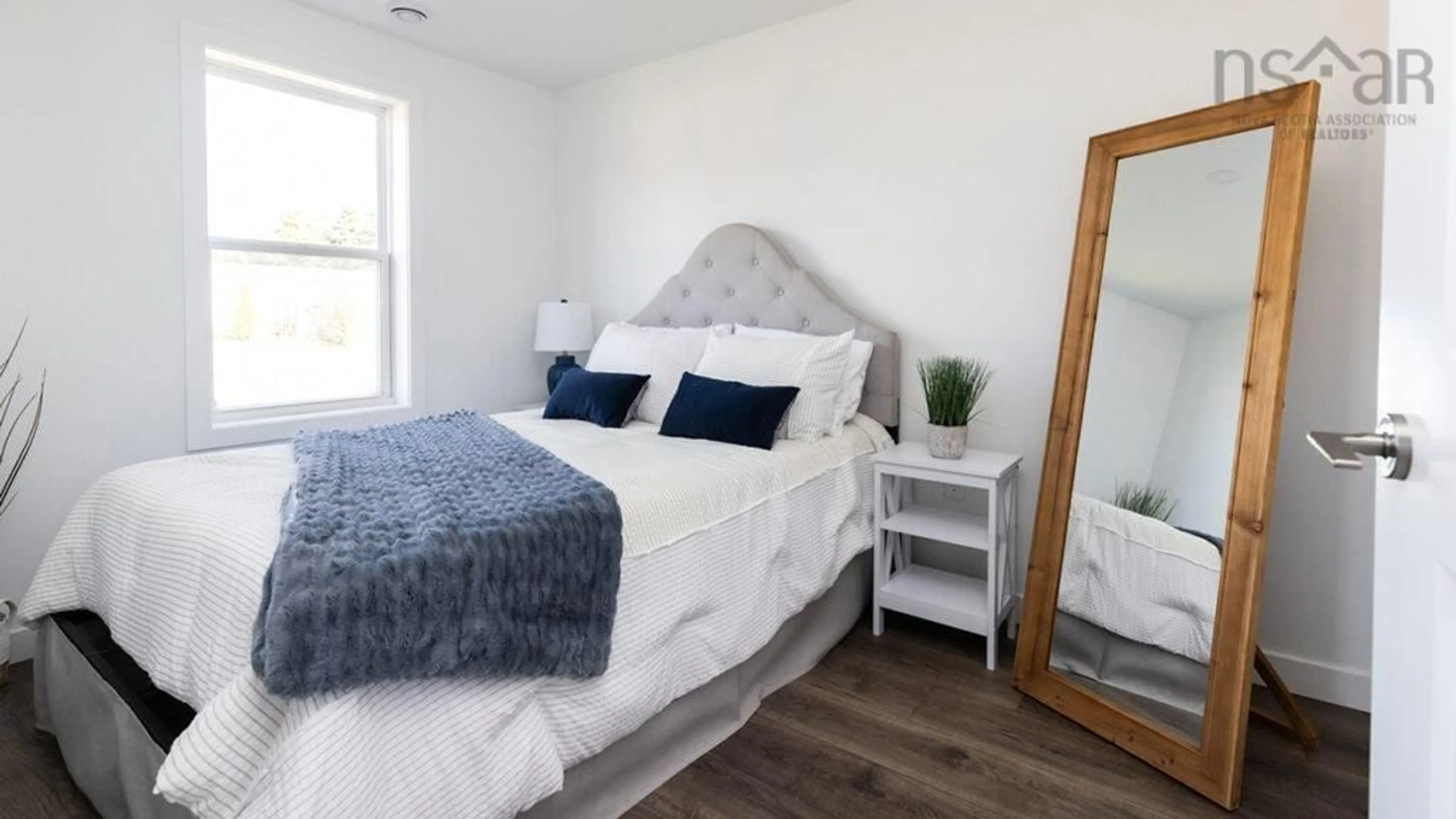 Bedroom with bed, wood/laminate floor for 8 Oakwood Path #18, Amherst Nova Scotia B4H 0B4
