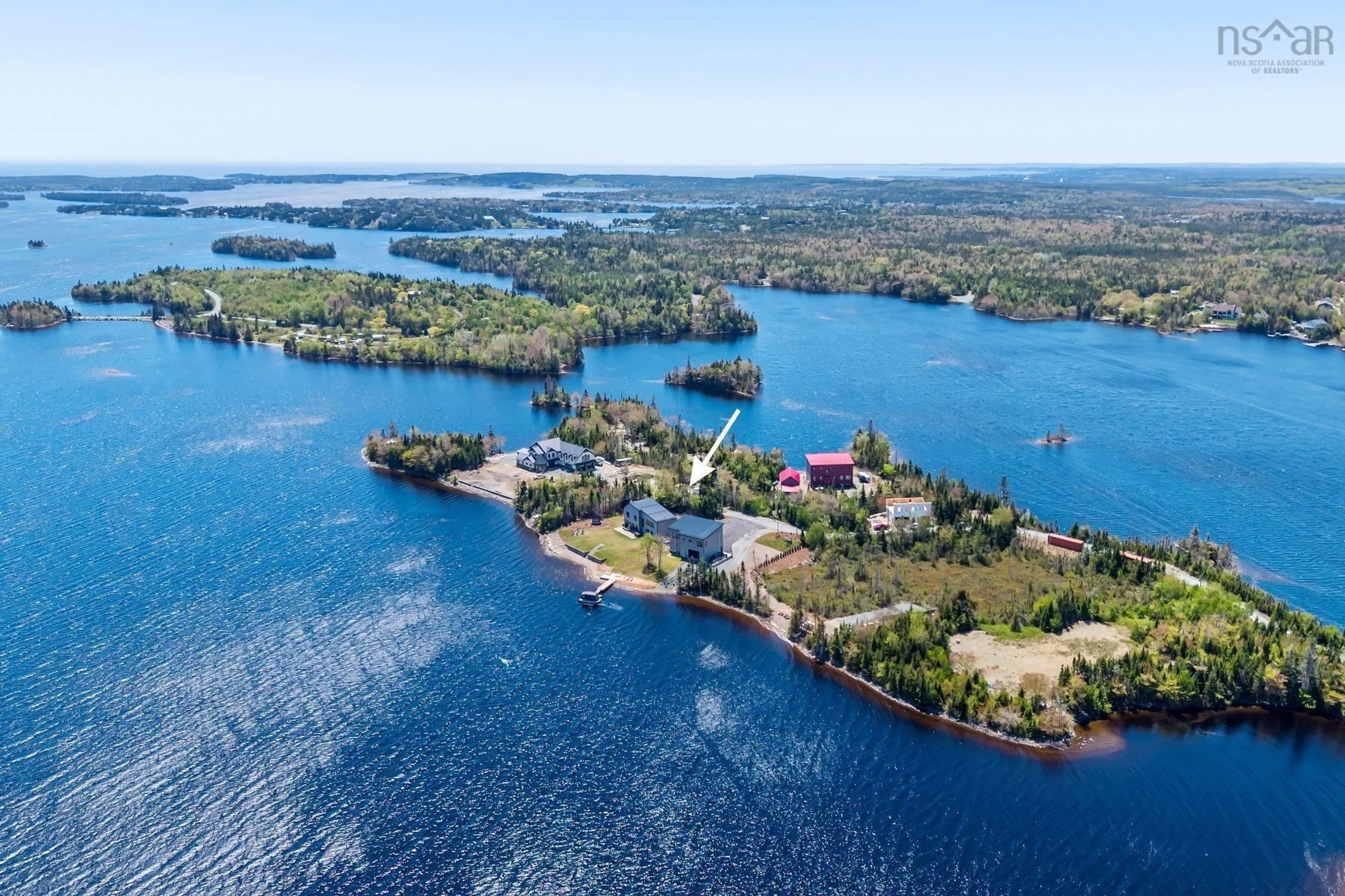 A pic from outside/outdoor area/front of a property/back of a property/a pic from drone, water/lake/river/ocean view for 420 Greyowl Dr, Middle Porters Lake Nova Scotia B3E 0B6