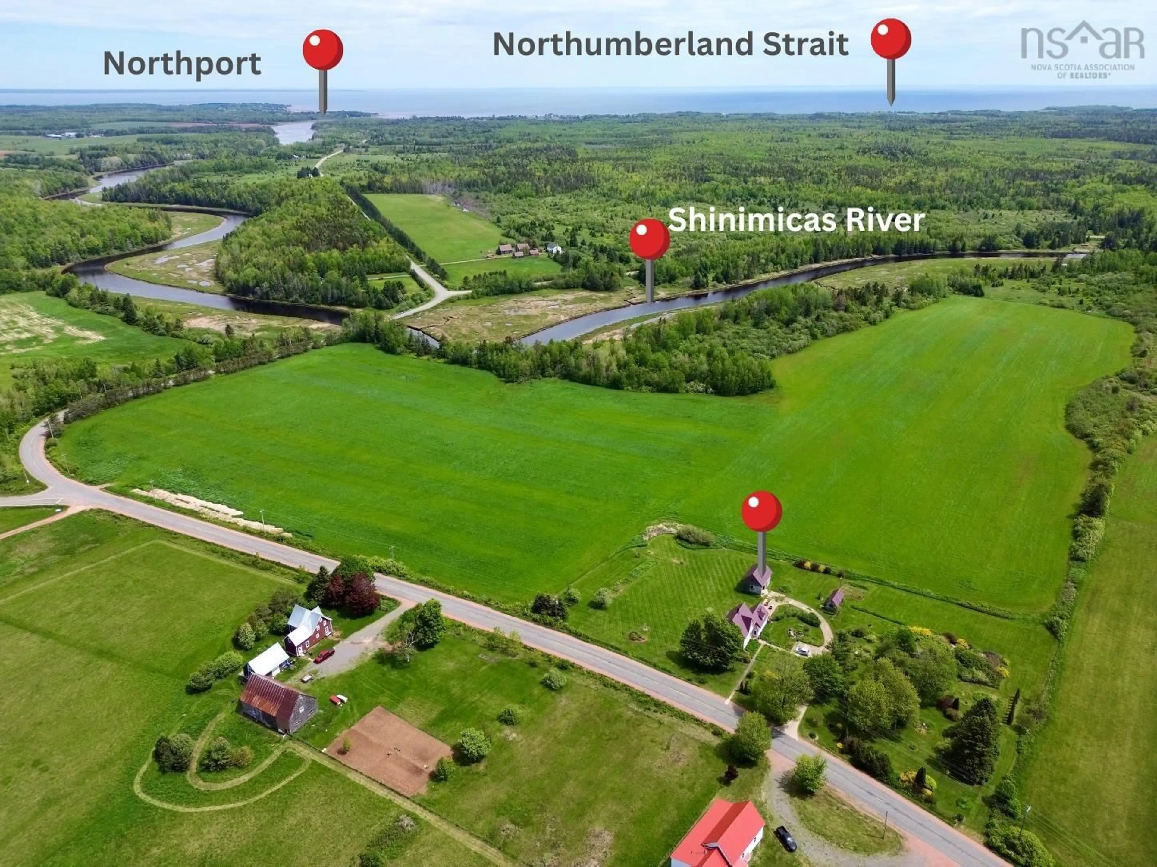A pic from outside/outdoor area/front of a property/back of a property/a pic from drone, street for 756 Shinimicas Rd, Lower Shinimicas Nova Scotia B4H 3Y2