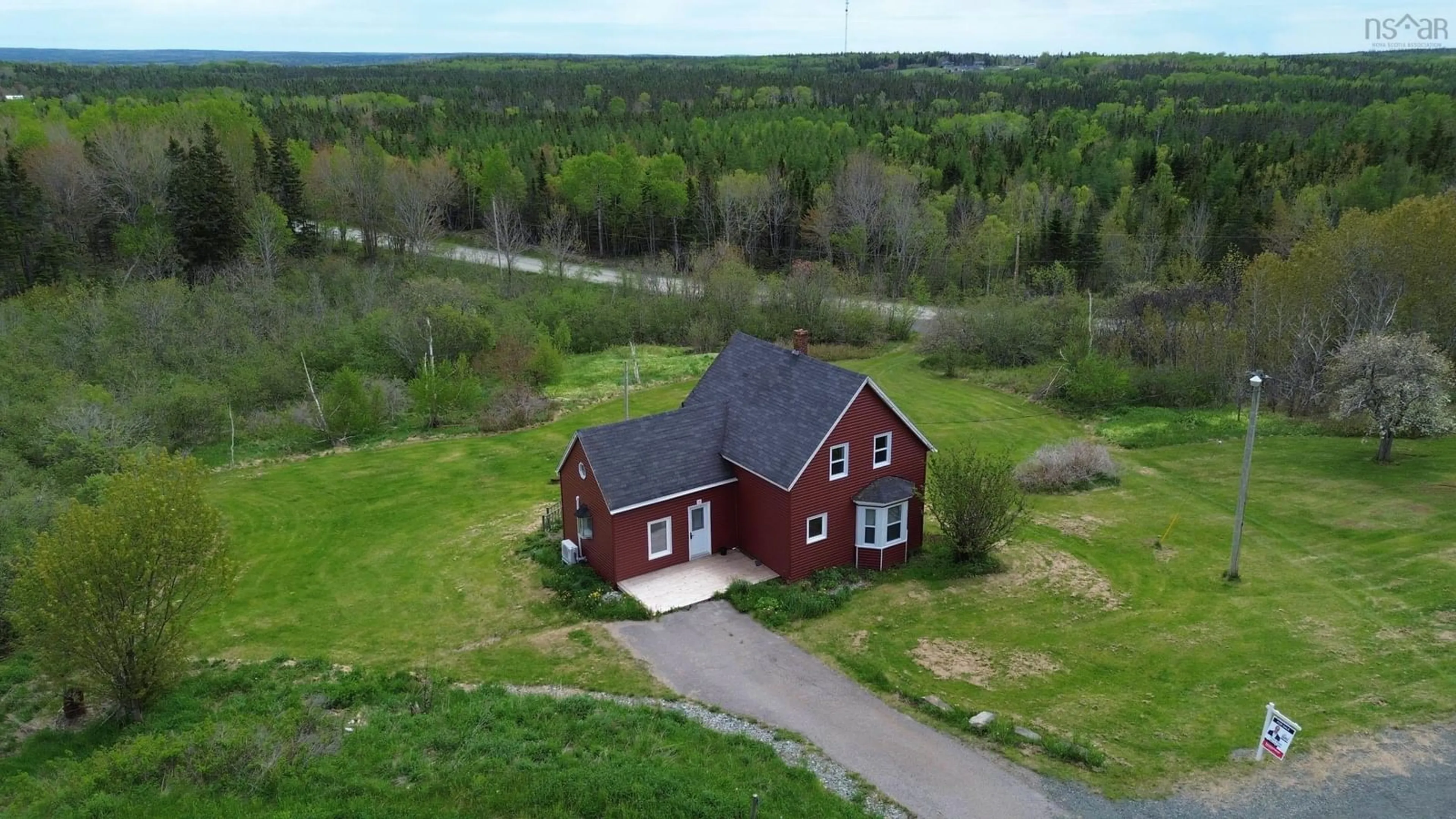 A pic from outside/outdoor area/front of a property/back of a property/a pic from drone, water/lake/river/ocean view for 9296 19 Hwy, Dungarry Nova Scotia B0E 2W0