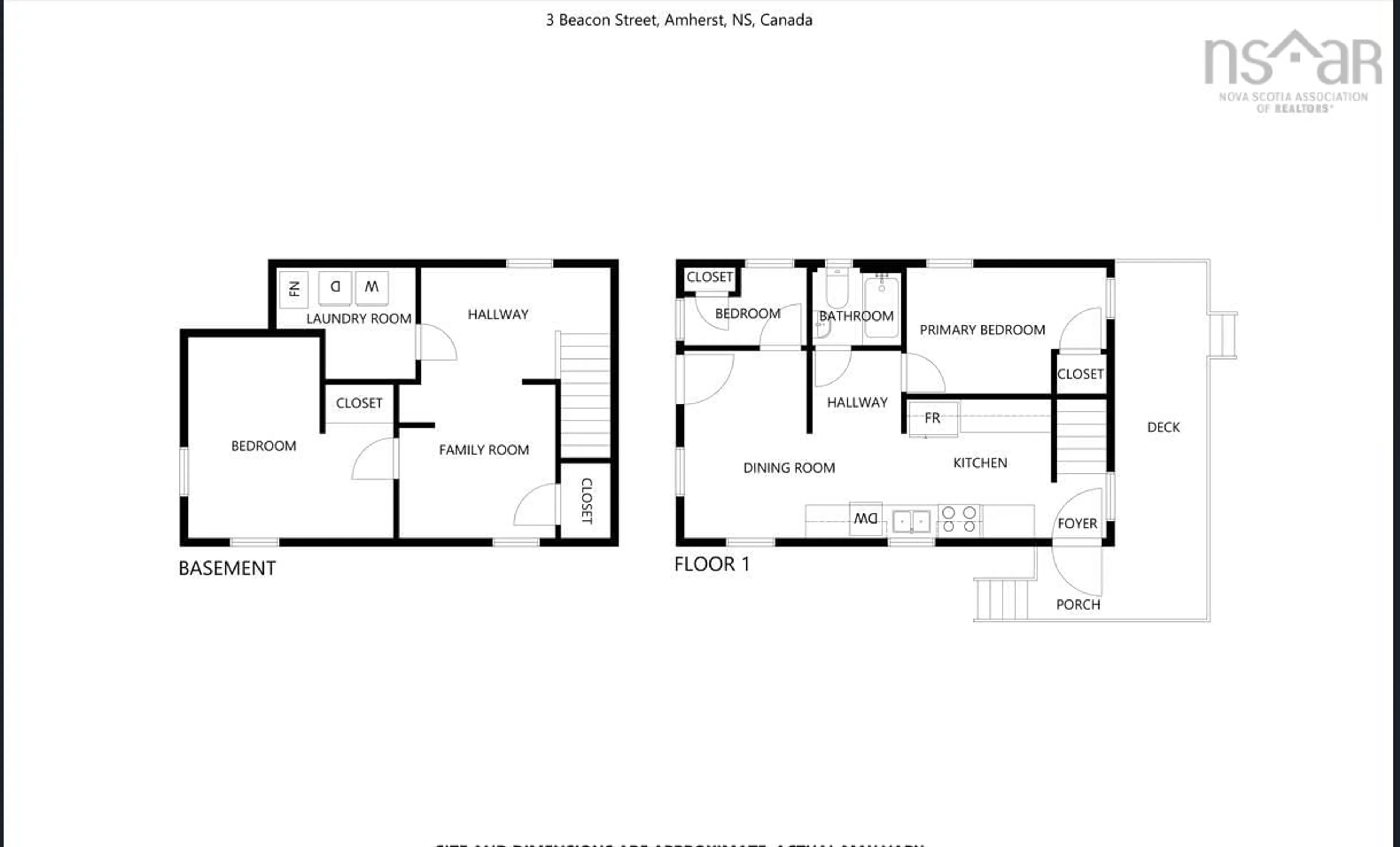 Floor plan for 3 Beacon St, Amherst Nova Scotia B4H 1P1