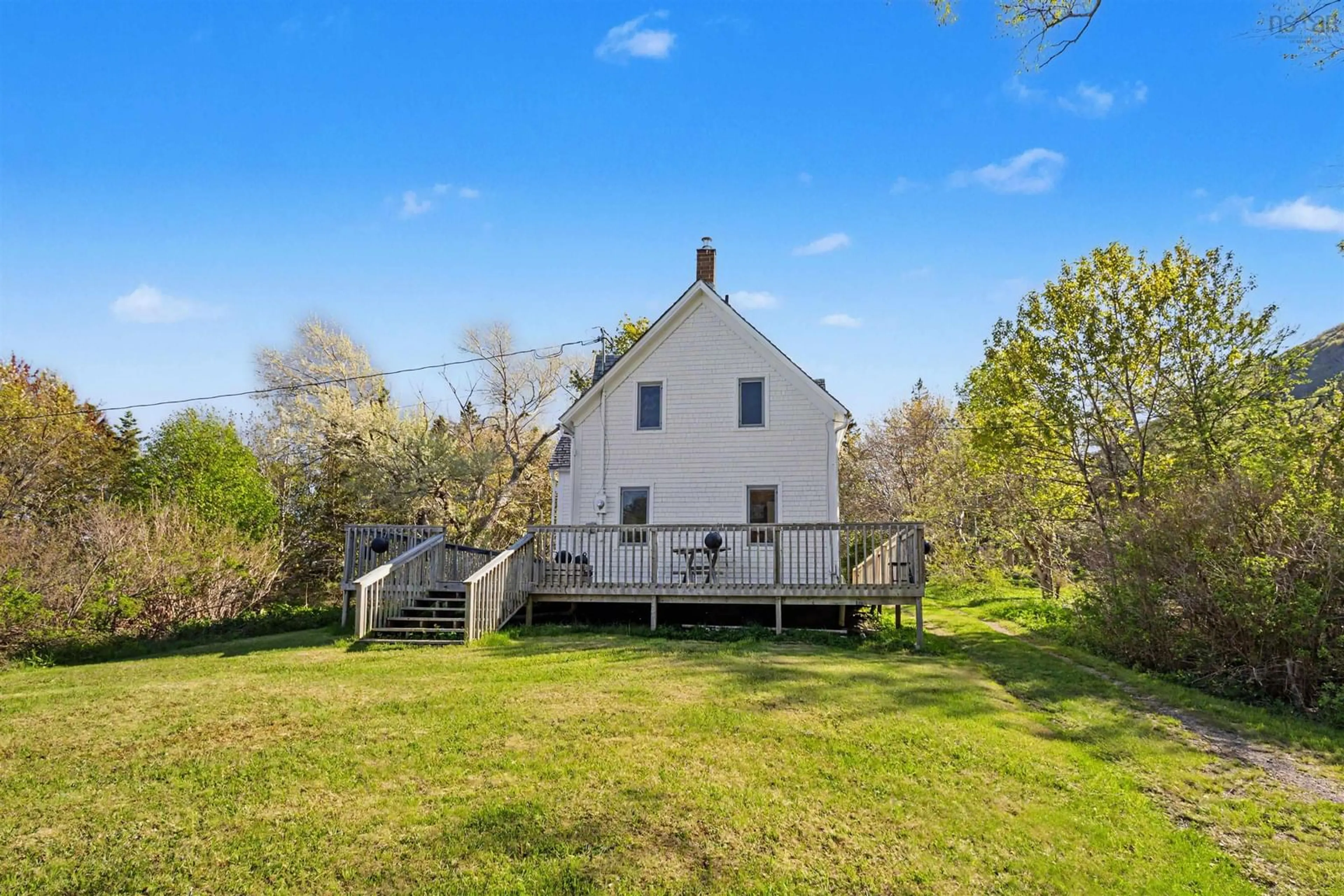 A pic from outside/outdoor area/front of a property/back of a property/a pic from drone, water/lake/river/ocean view for 208 Jersey Cove Rd, Jersey Cove Nova Scotia B0E 1B0
