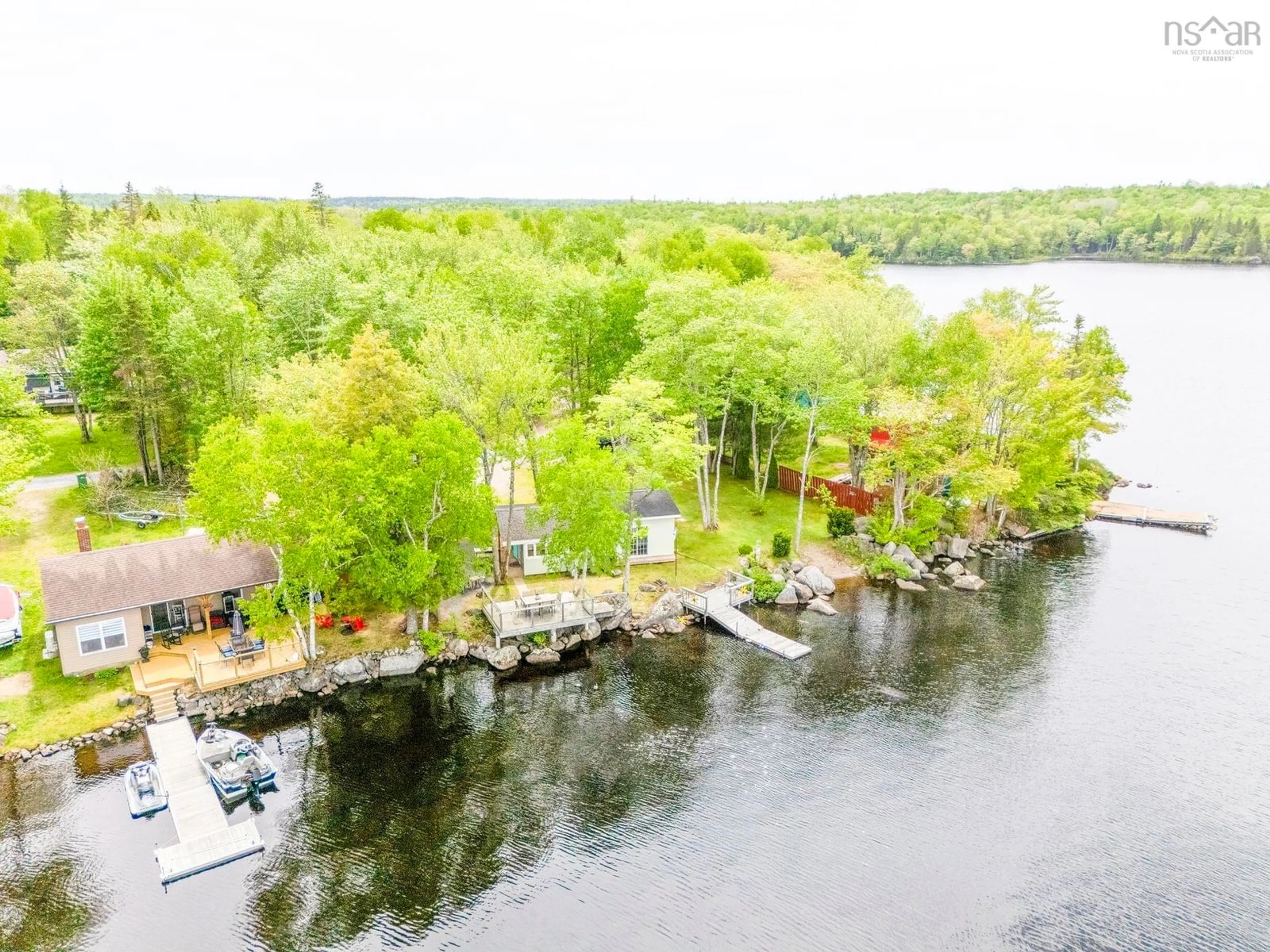 A pic from outside/outdoor area/front of a property/back of a property/a pic from drone, water/lake/river/ocean view for 41 Lake Paul Rd, Lake Paul Nova Scotia B0P 1C0