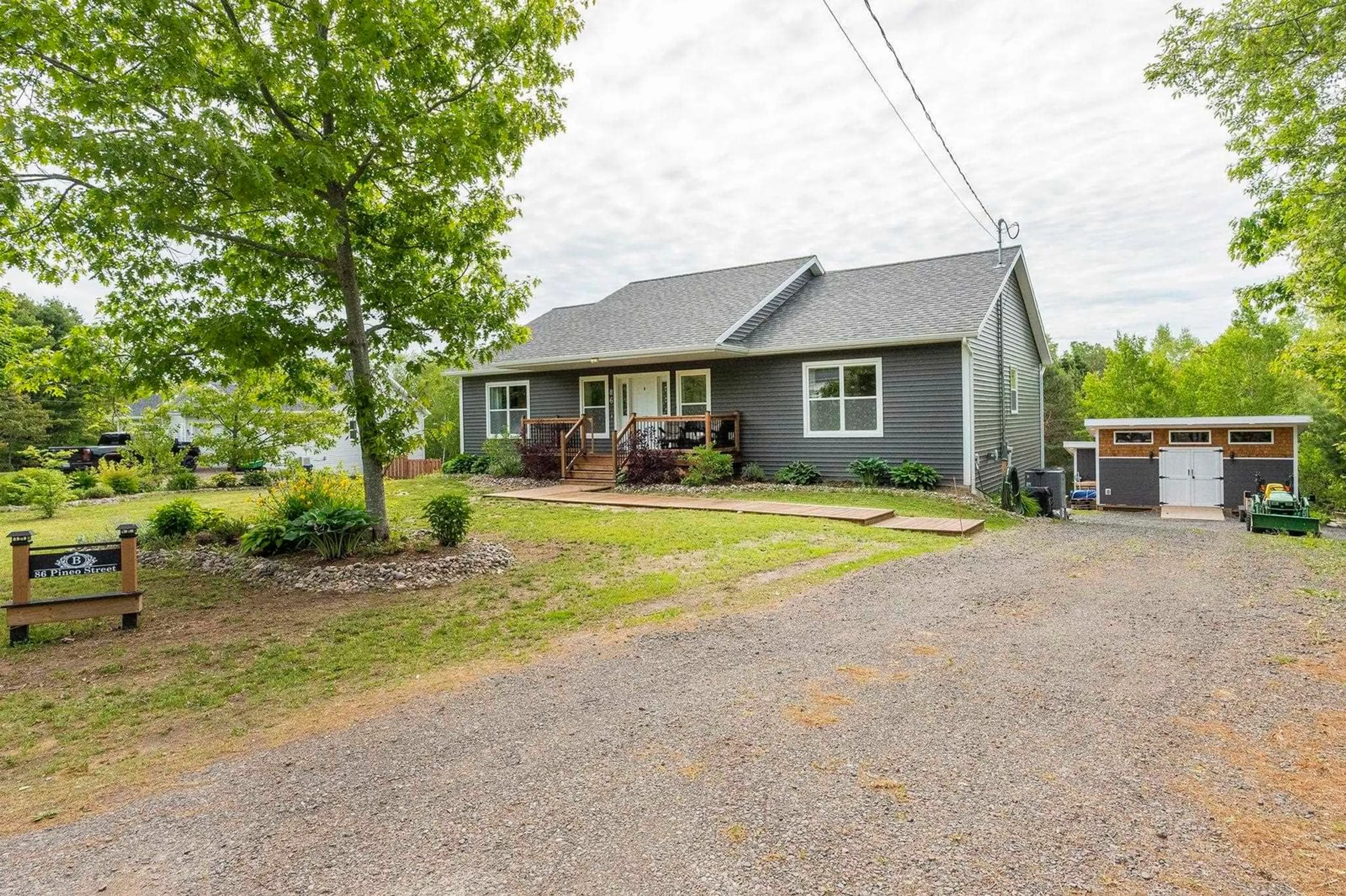 A pic from outside/outdoor area/front of a property/back of a property/a pic from drone, street for 86 Pineo St, East Kingston Nova Scotia B0P 1R0