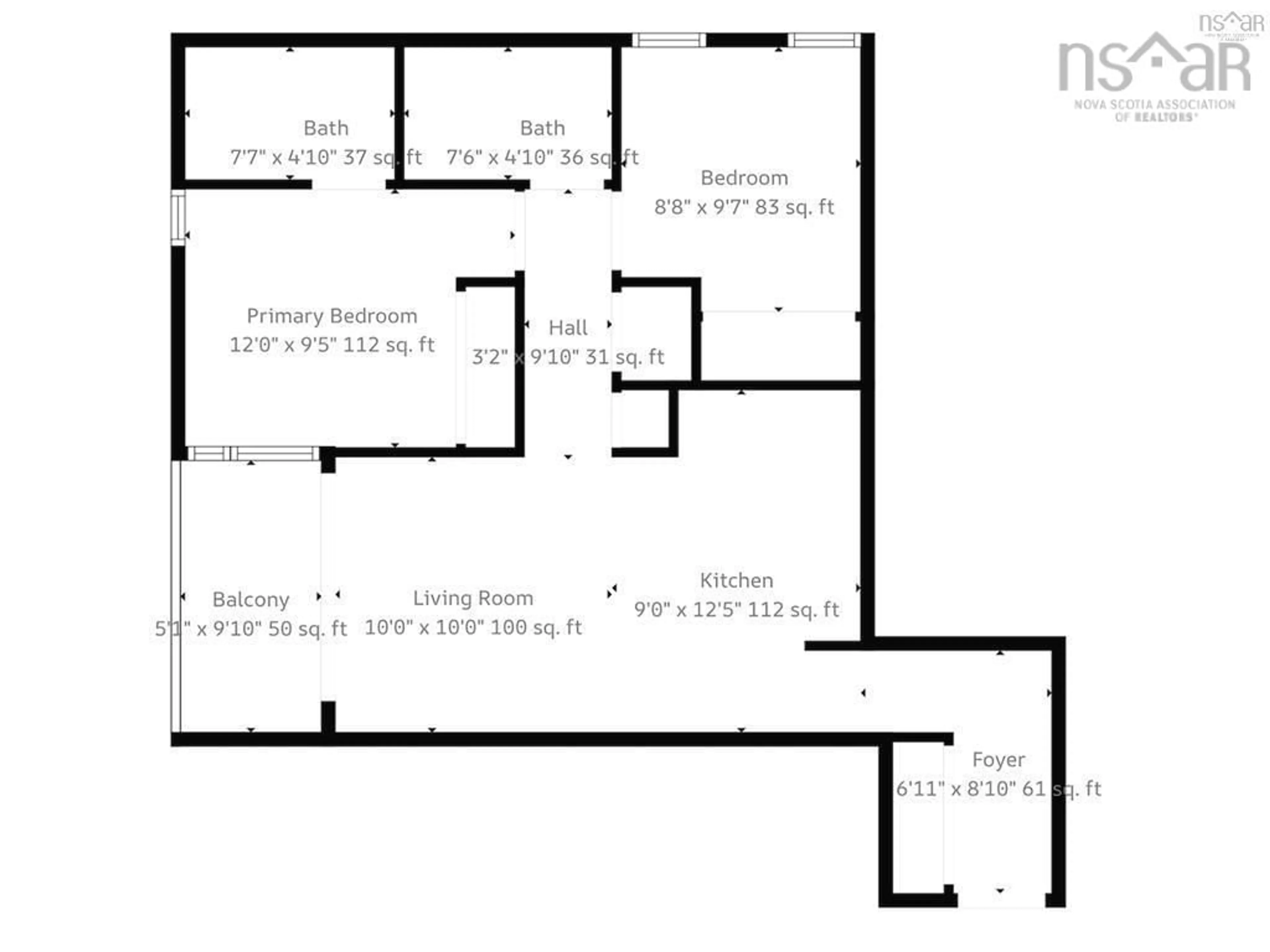 Floor plan for 5511 Bilby Street #606, Halifax Nova Scotia B3K 0M5