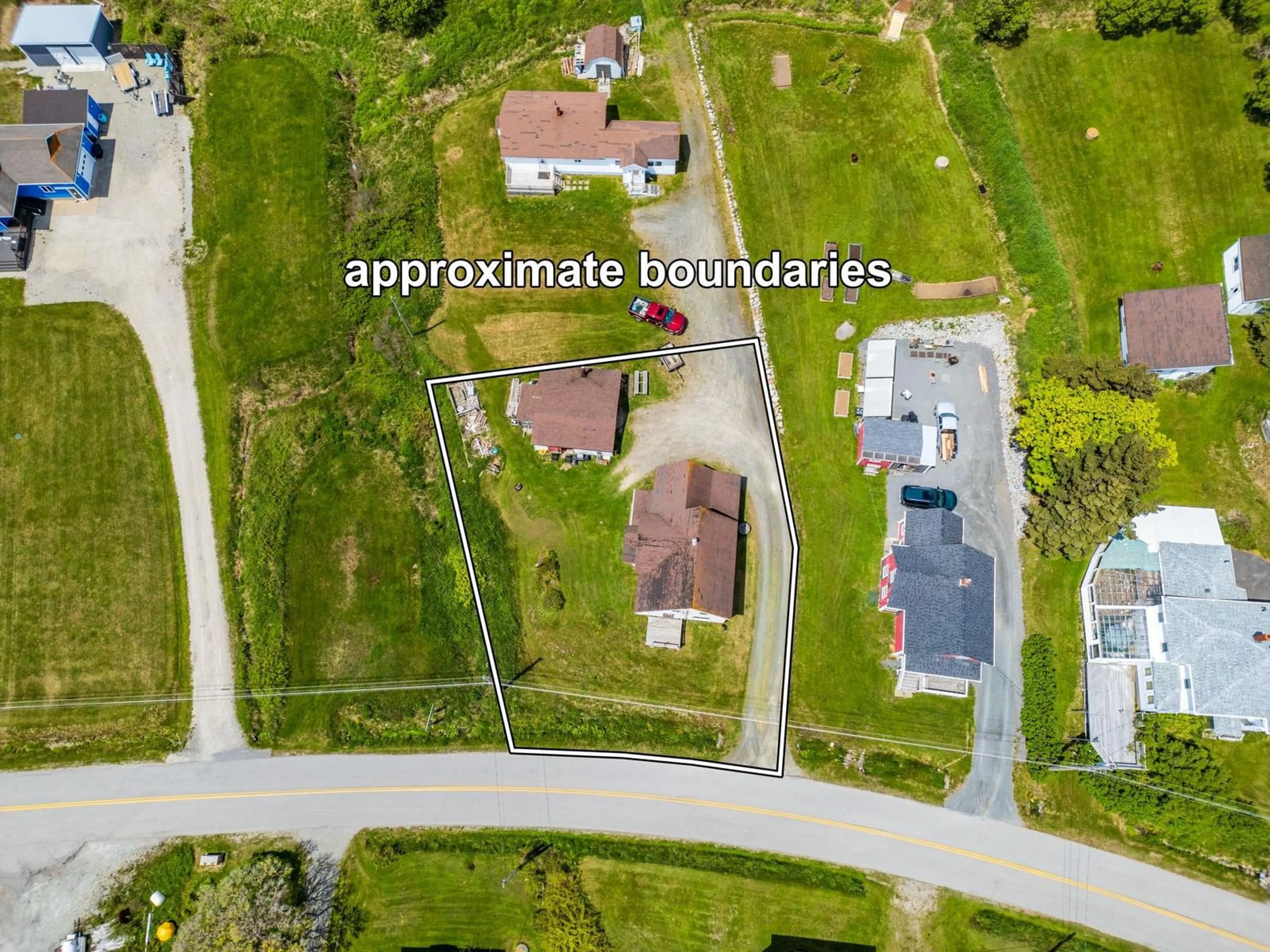A pic from outside/outdoor area/front of a property/back of a property/a pic from drone, street for 496 Cape St. Mary Rd, Cape St Marys Nova Scotia B5A 5B4