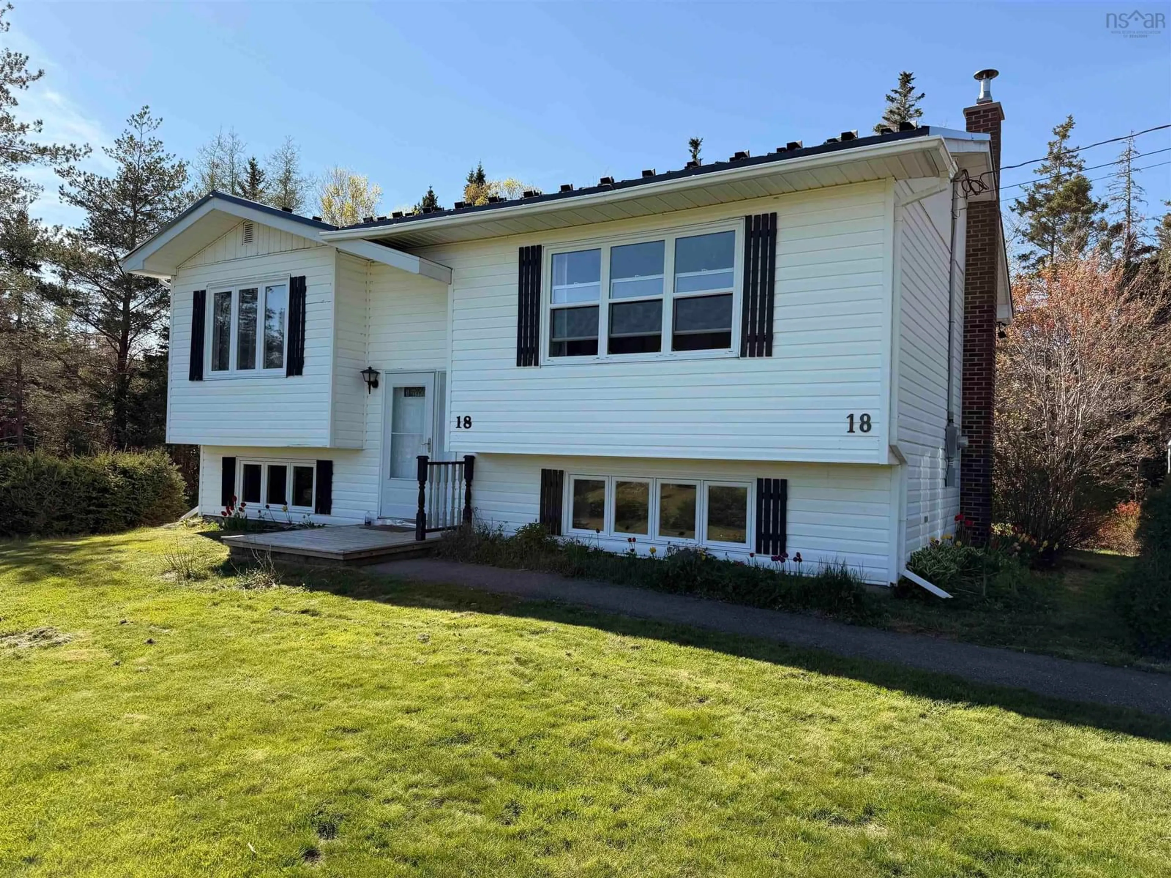 Home with vinyl exterior material, street for 18 Gordon Whitney Dr, Prime Brook Nova Scotia B1L 1E6