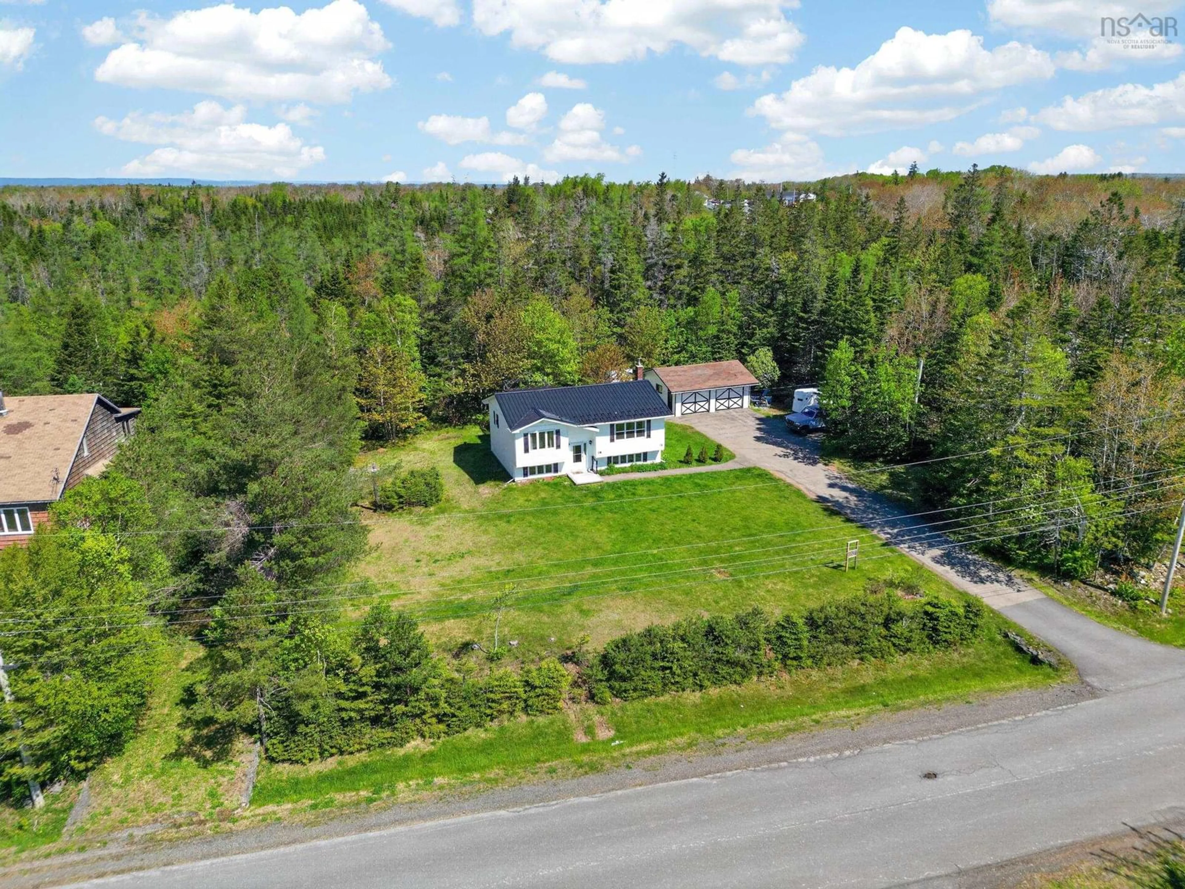 A pic from outside/outdoor area/front of a property/back of a property/a pic from drone, unknown for 18 Gordon Whitney Dr, Prime Brook Nova Scotia B1L 1E6