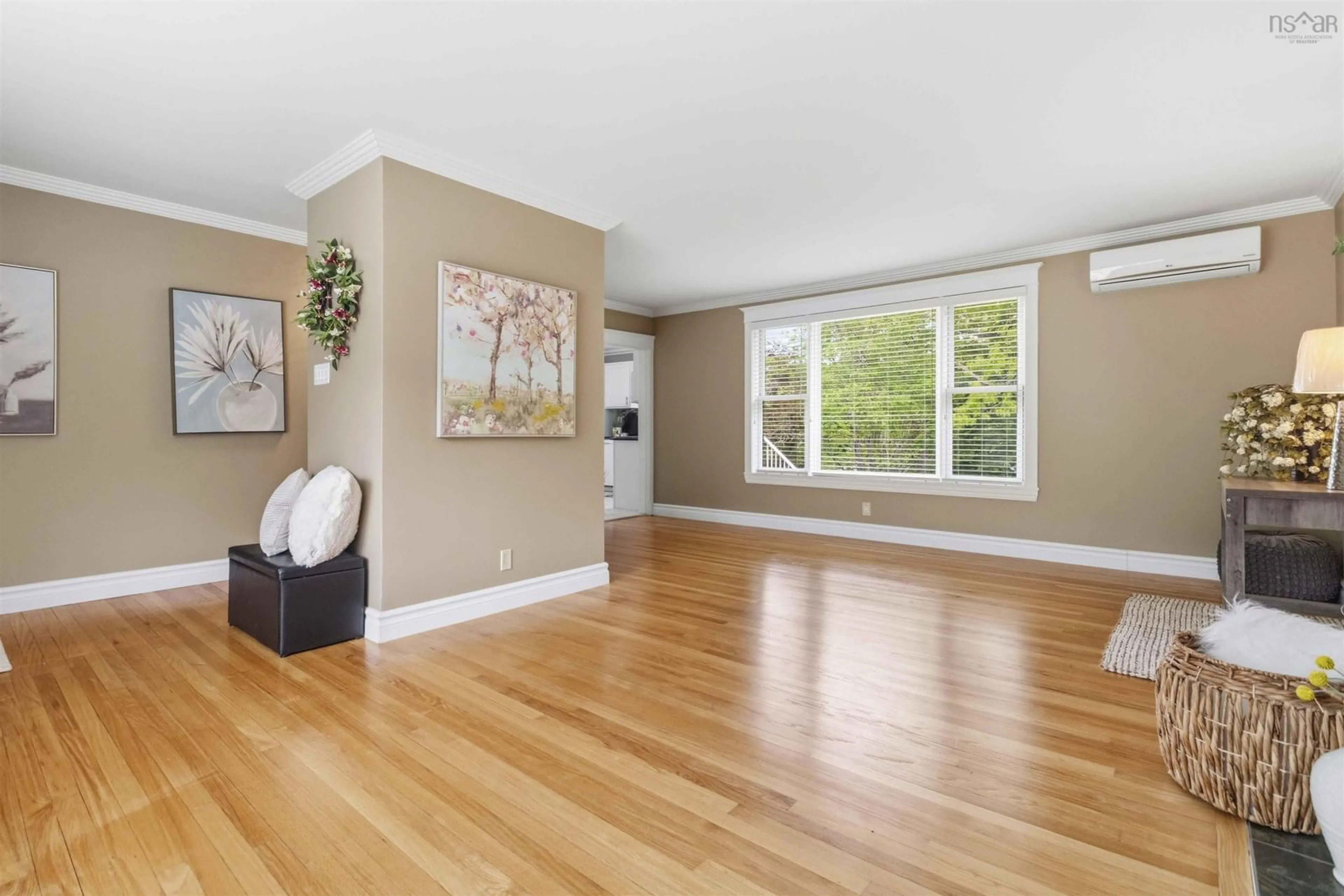 Living room with furniture, wood/laminate floor for 42 Lodge Dr, Halifax Nova Scotia B3M 2G7