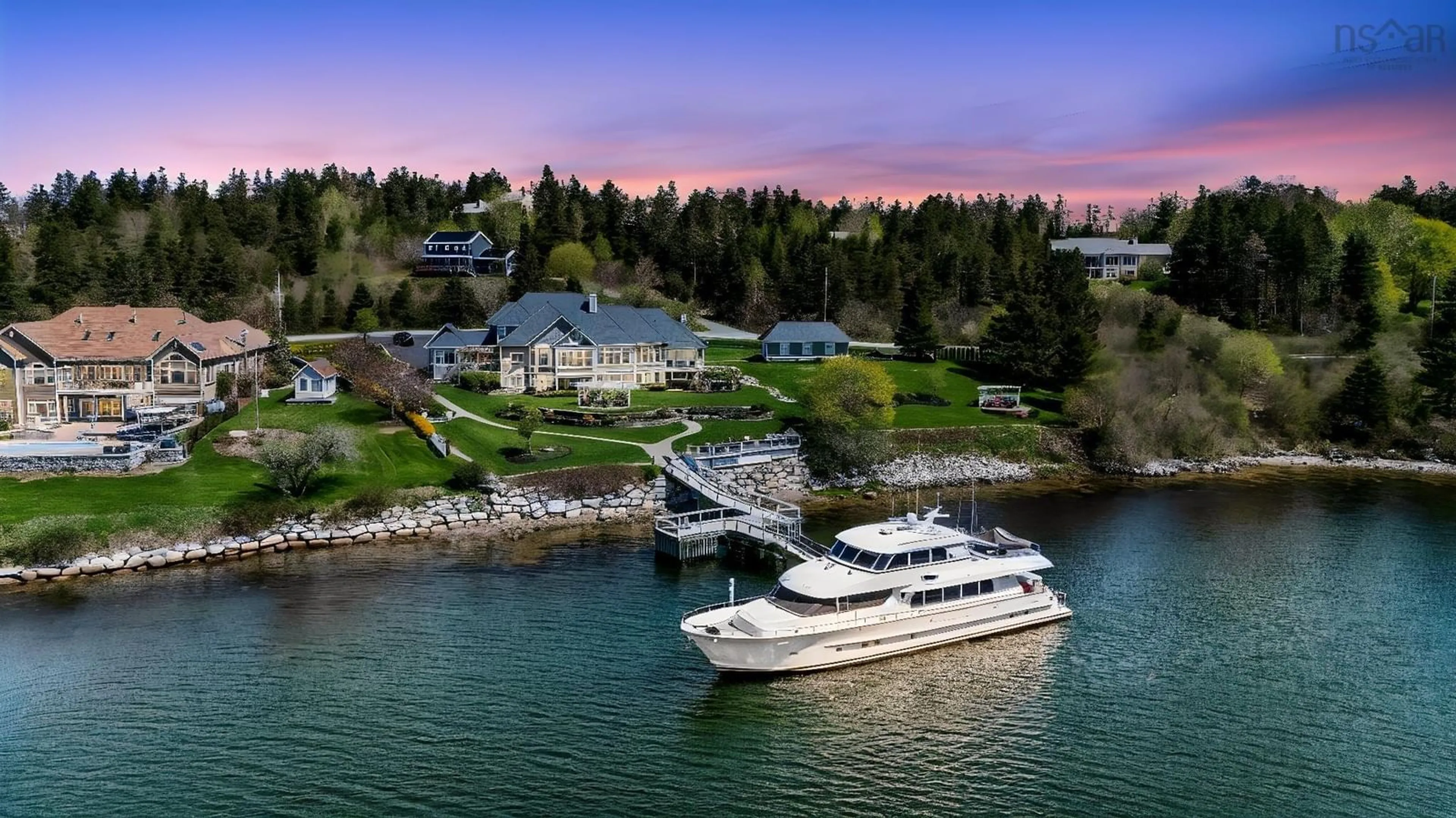 A pic from outside/outdoor area/front of a property/back of a property/a pic from drone, water/lake/river/ocean view for 40 Crouchers Point Rd, Glen Haven Nova Scotia B3Z 2W4