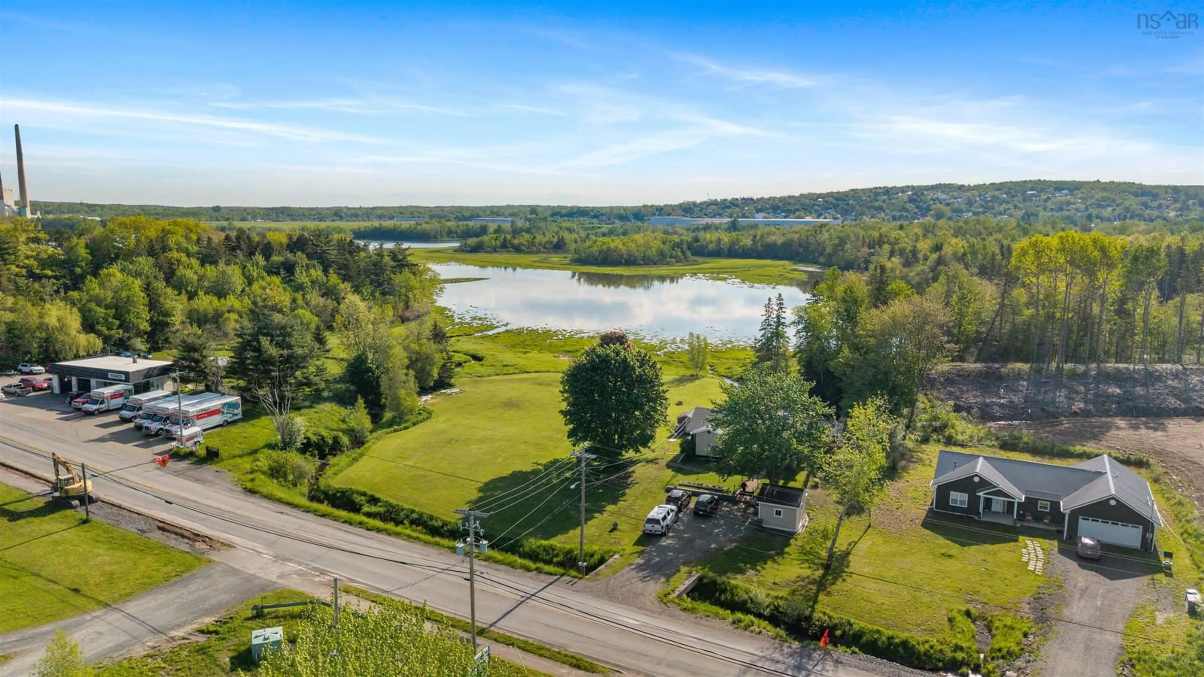 A pic from outside/outdoor area/front of a property/back of a property/a pic from drone, water/lake/river/ocean view for 860 Granton Abercrombie Rd, Abercrombie Nova Scotia B2H 5C6