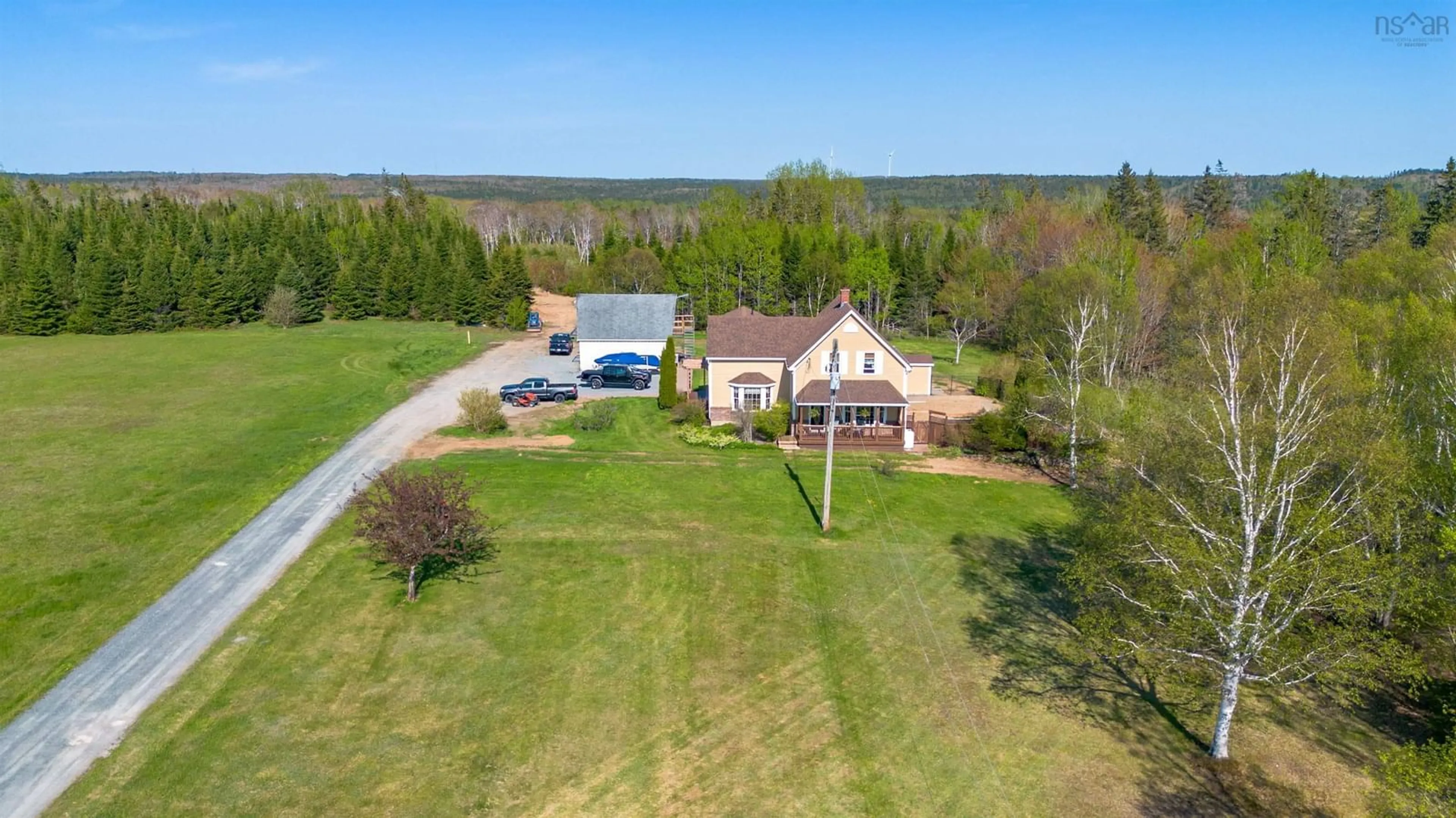 A pic from outside/outdoor area/front of a property/back of a property/a pic from drone, water/lake/river/ocean view for 488 St James Rd, Dalem Lake Nova Scotia B1Y 2N7