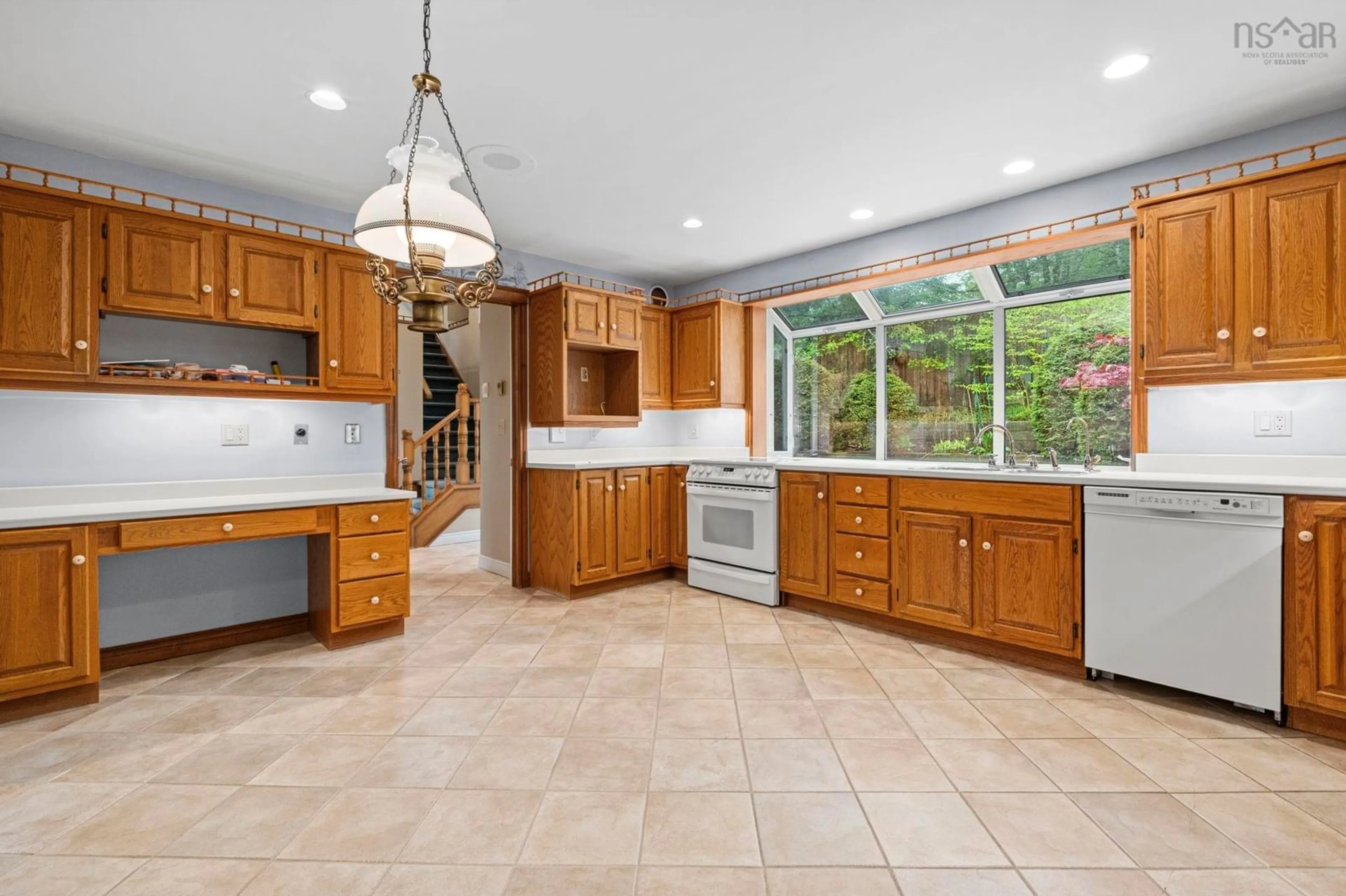 Open concept kitchen, ceramic/tile floor for 3 Louise Crt, Dartmouth Nova Scotia B3A 2M4