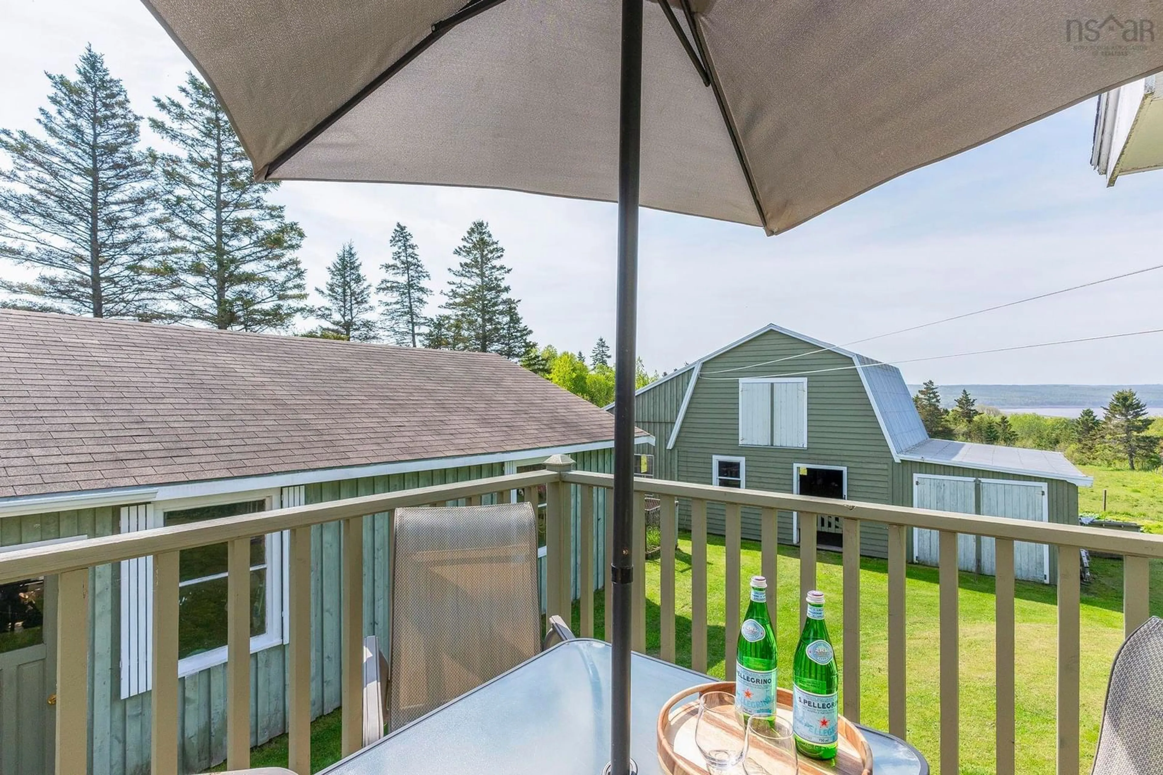 Patio, water/lake/river/ocean view for 48 Rogers Rd, Scots Bay Nova Scotia B0P 1H0