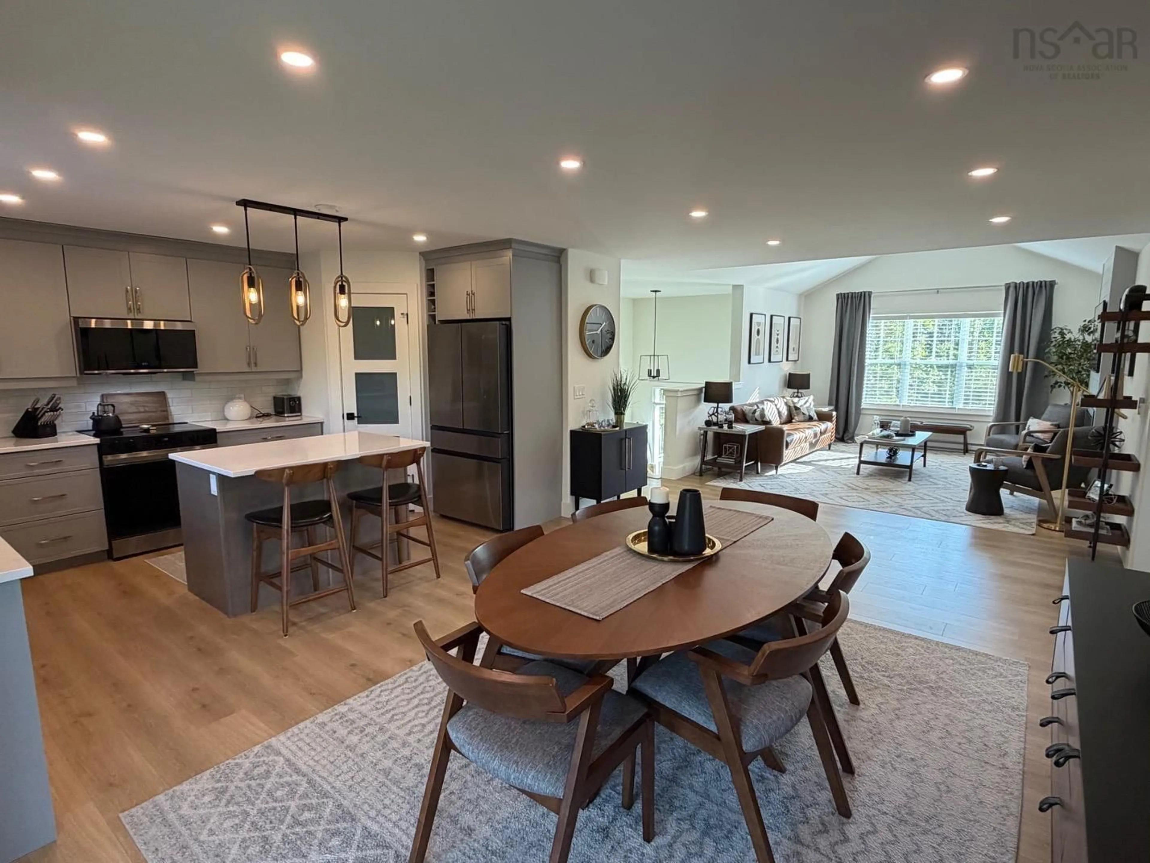 Open concept kitchen, wood/laminate floor for 160 Morning Breeze Dr, Mount Uniacke Nova Scotia B0N 1Z0