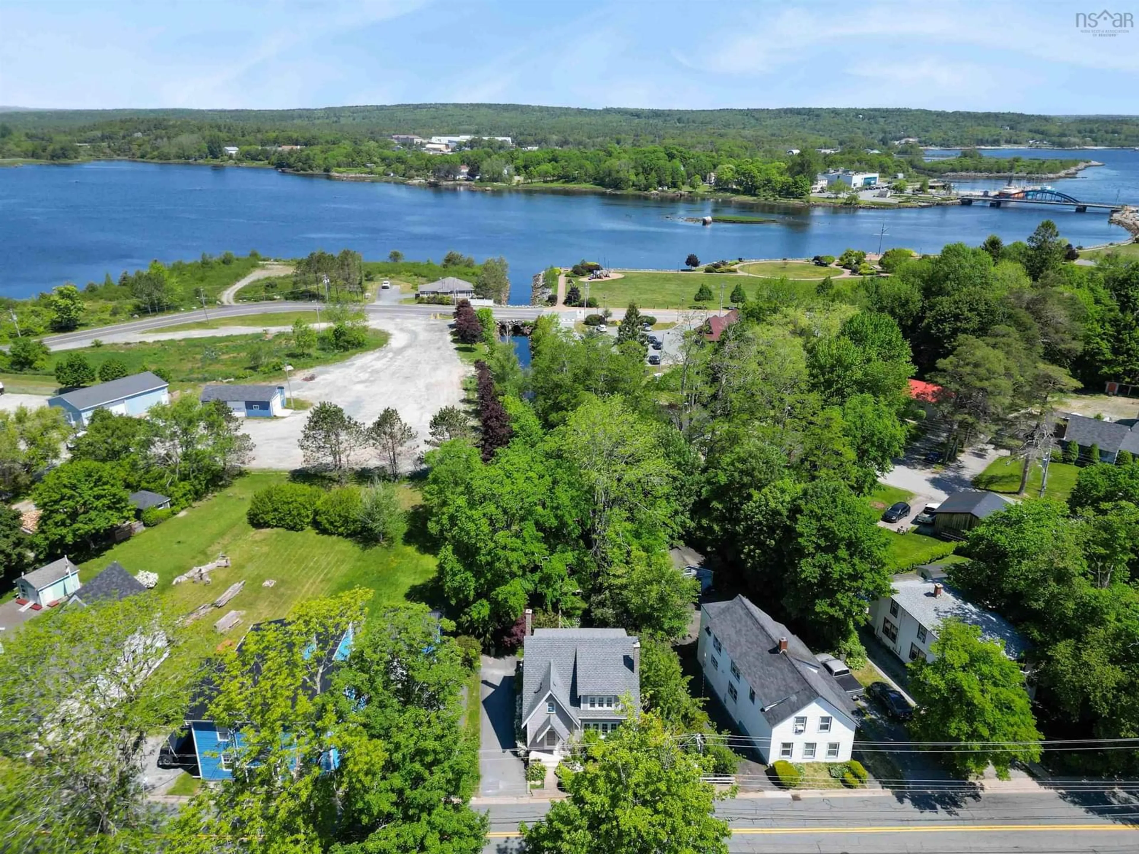 A pic from outside/outdoor area/front of a property/back of a property/a pic from drone, water/lake/river/ocean view for 478 Main St, Liverpool Nova Scotia B0T 1K0