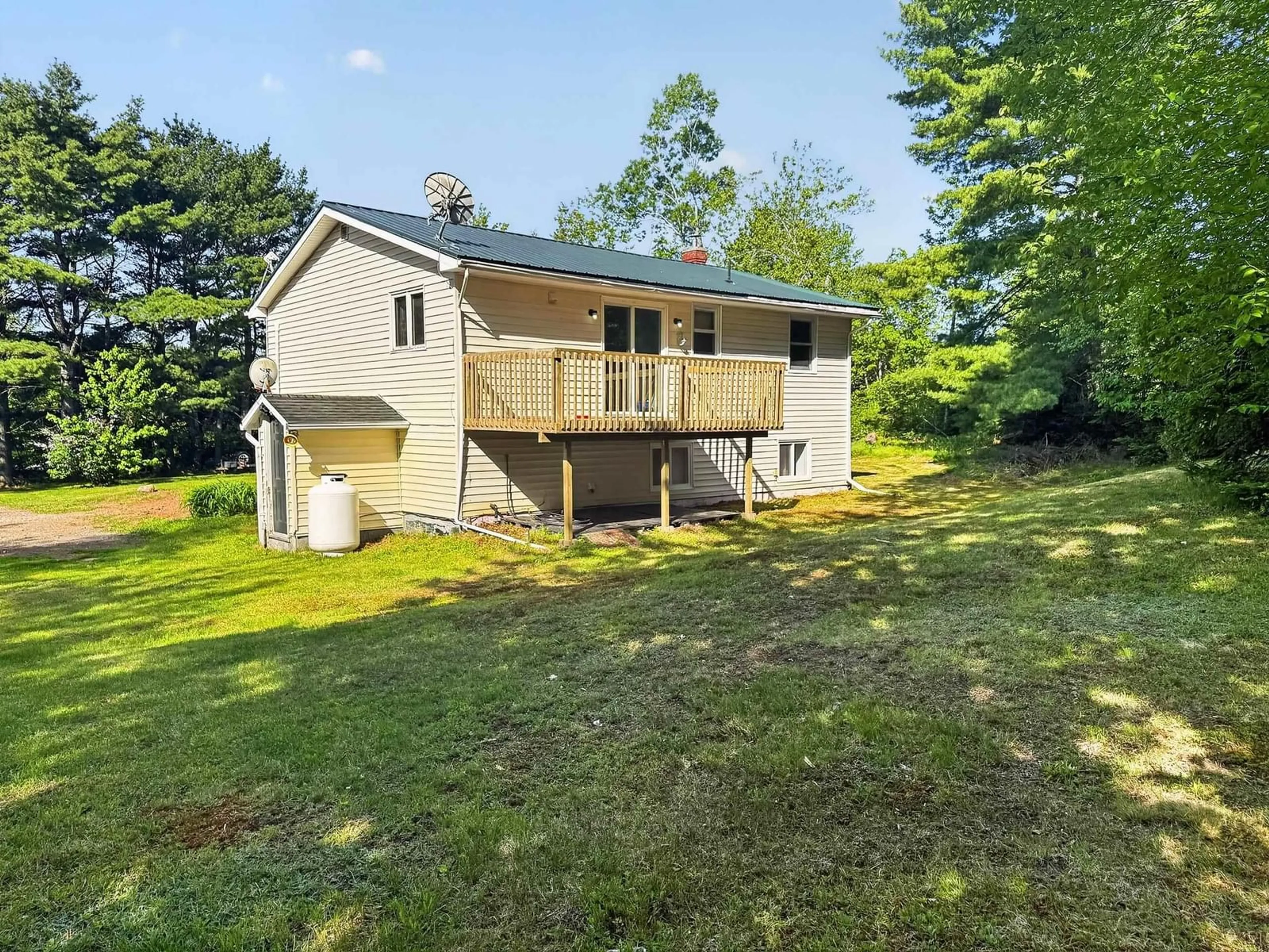 A pic from outside/outdoor area/front of a property/back of a property/a pic from drone, water/lake/river/ocean view for 860 Truro Rd, North River Nova Scotia B6L 6W3