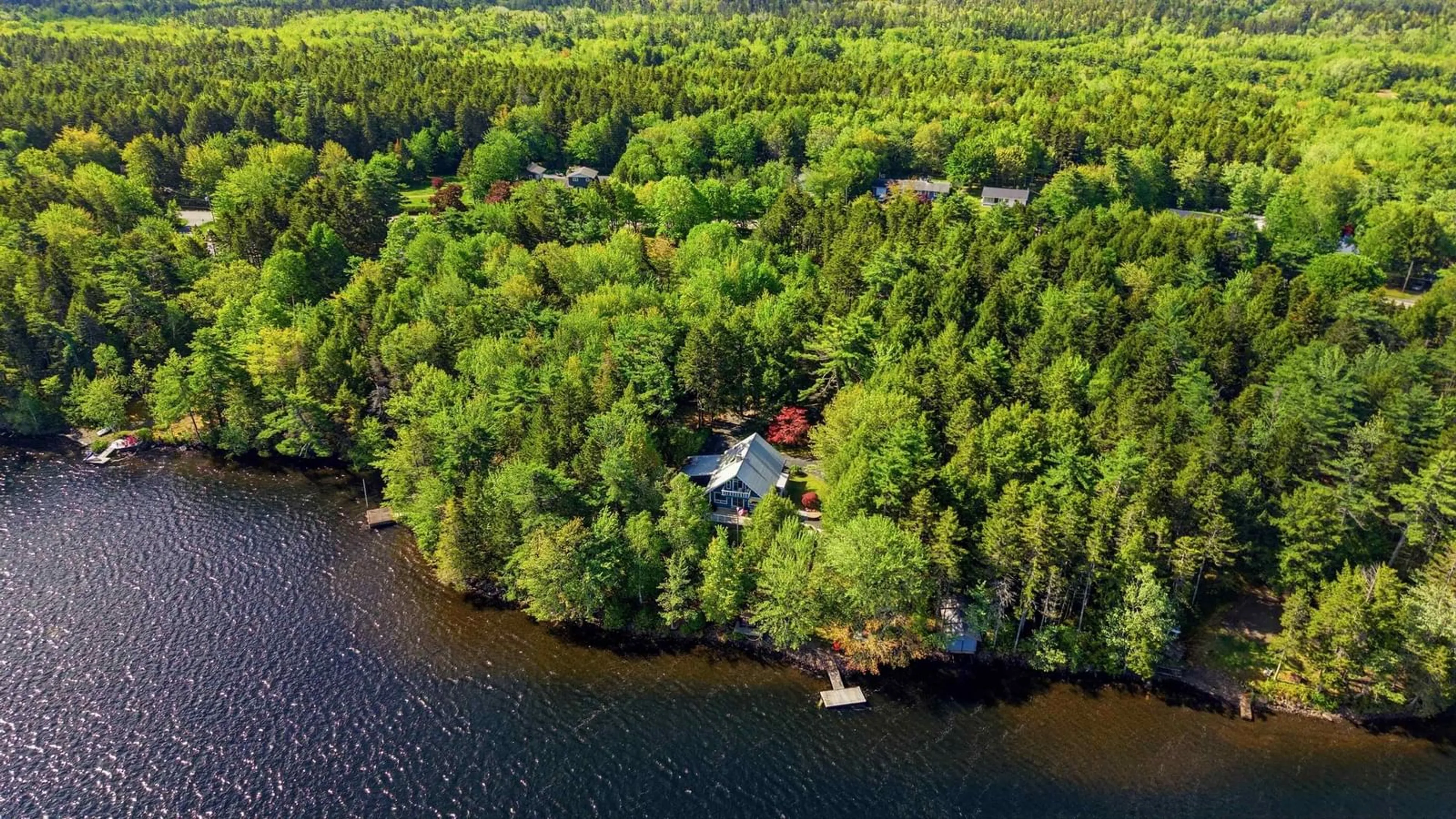 A pic from outside/outdoor area/front of a property/back of a property/a pic from drone, water/lake/river/ocean view for 3570 Highway 325, Newcombville Nova Scotia B4V 7V5