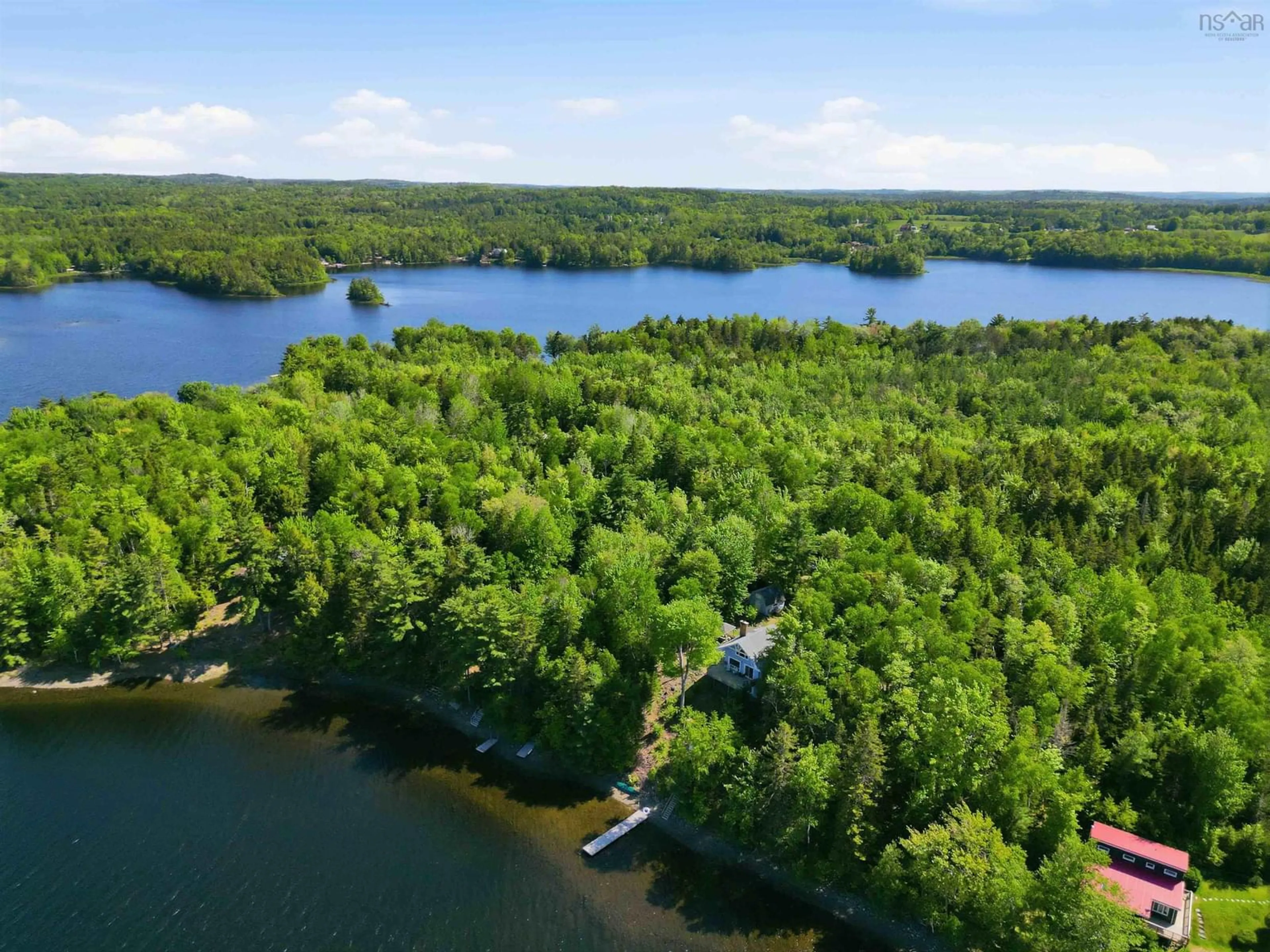 A pic from outside/outdoor area/front of a property/back of a property/a pic from drone, water/lake/river/ocean view for 152 Hallamore Lane, Middle Cornwall Nova Scotia B0J 2E0