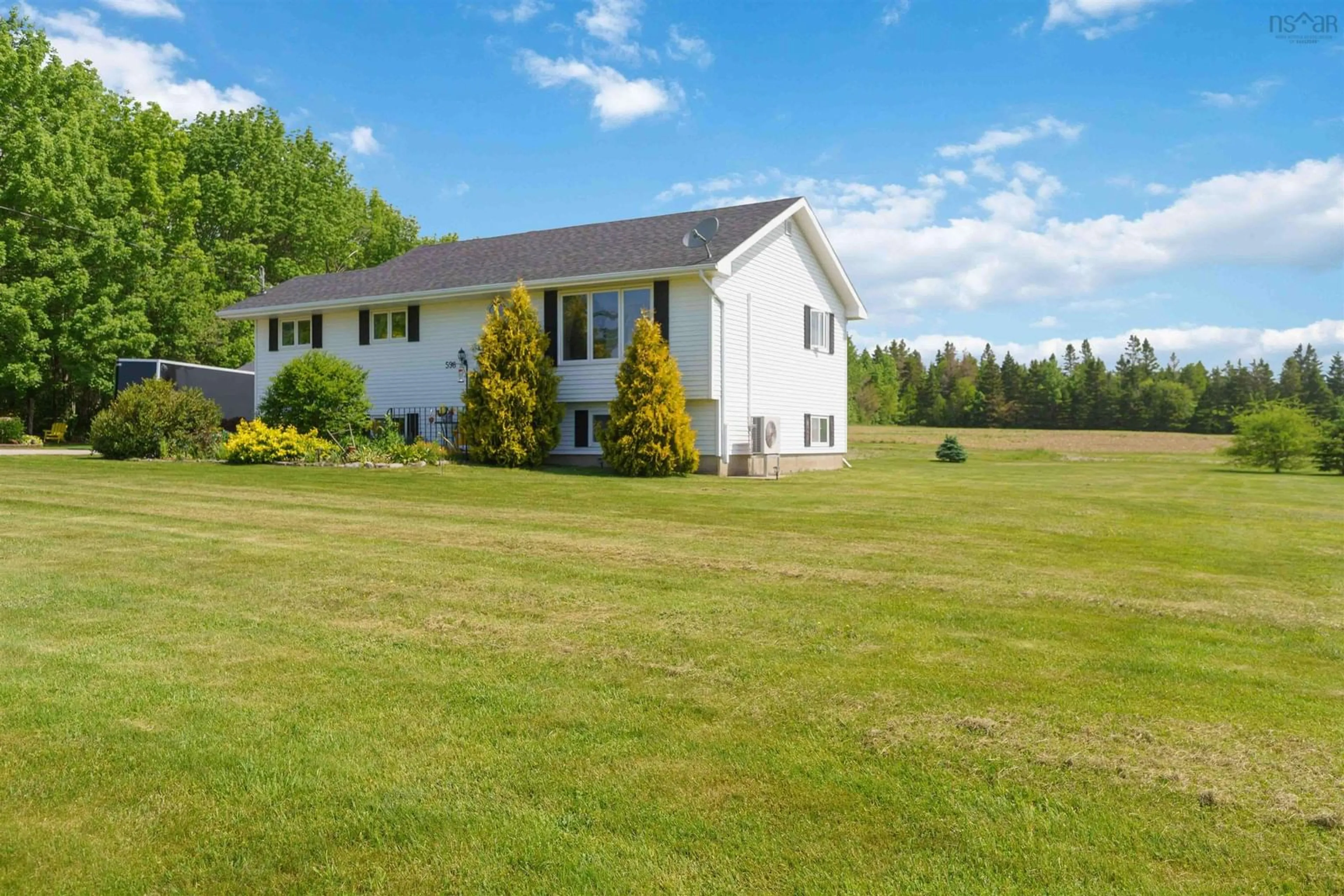 A pic from outside/outdoor area/front of a property/back of a property/a pic from drone, water/lake/river/ocean view for 598 English Mountain Rd, Canaan Nova Scotia B4N 3V8