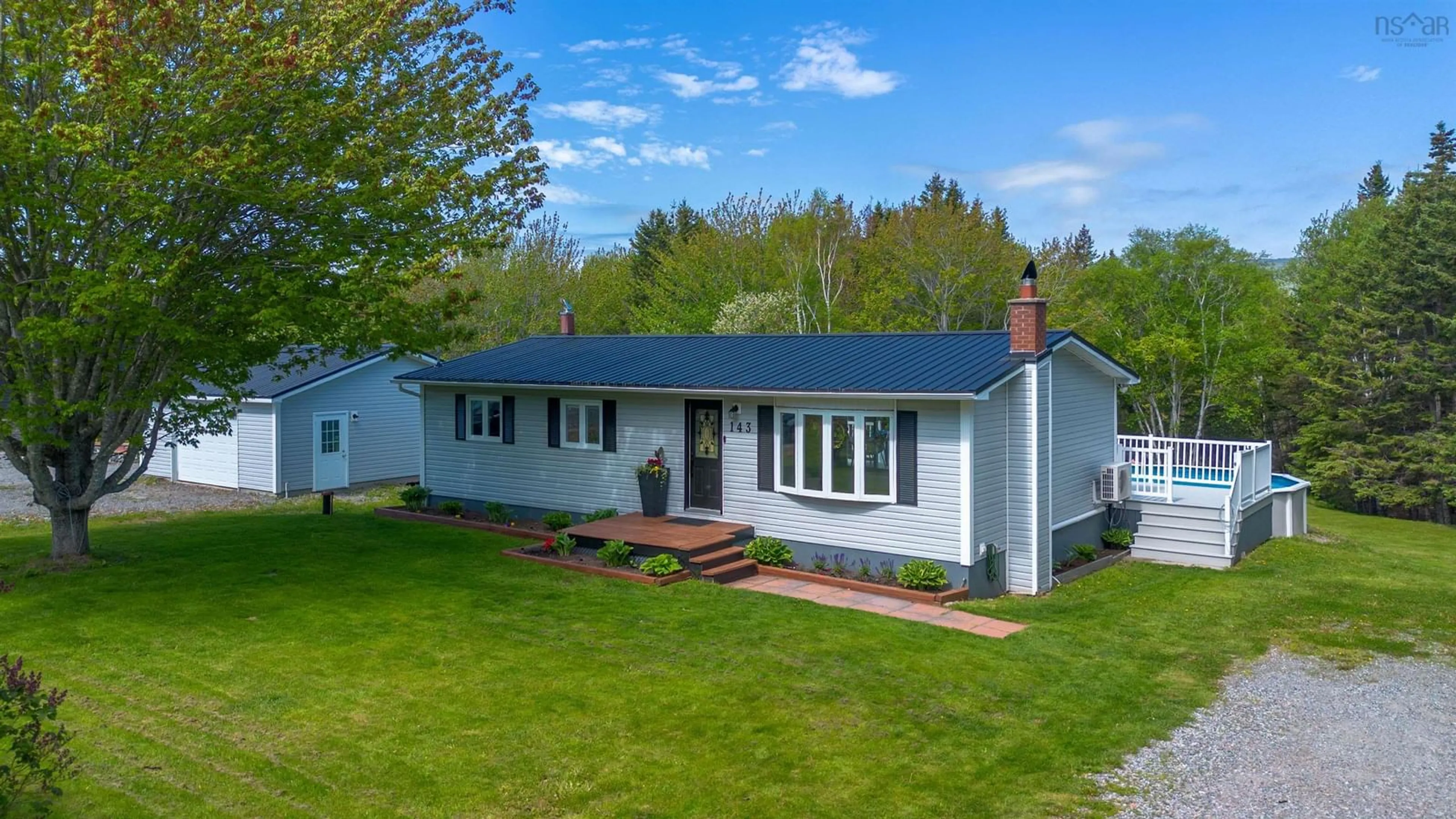 A pic from outside/outdoor area/front of a property/back of a property/a pic from drone, water/lake/river/ocean view for 143 Black Rock Rd, Black Rock Nova Scotia B1X 1C6