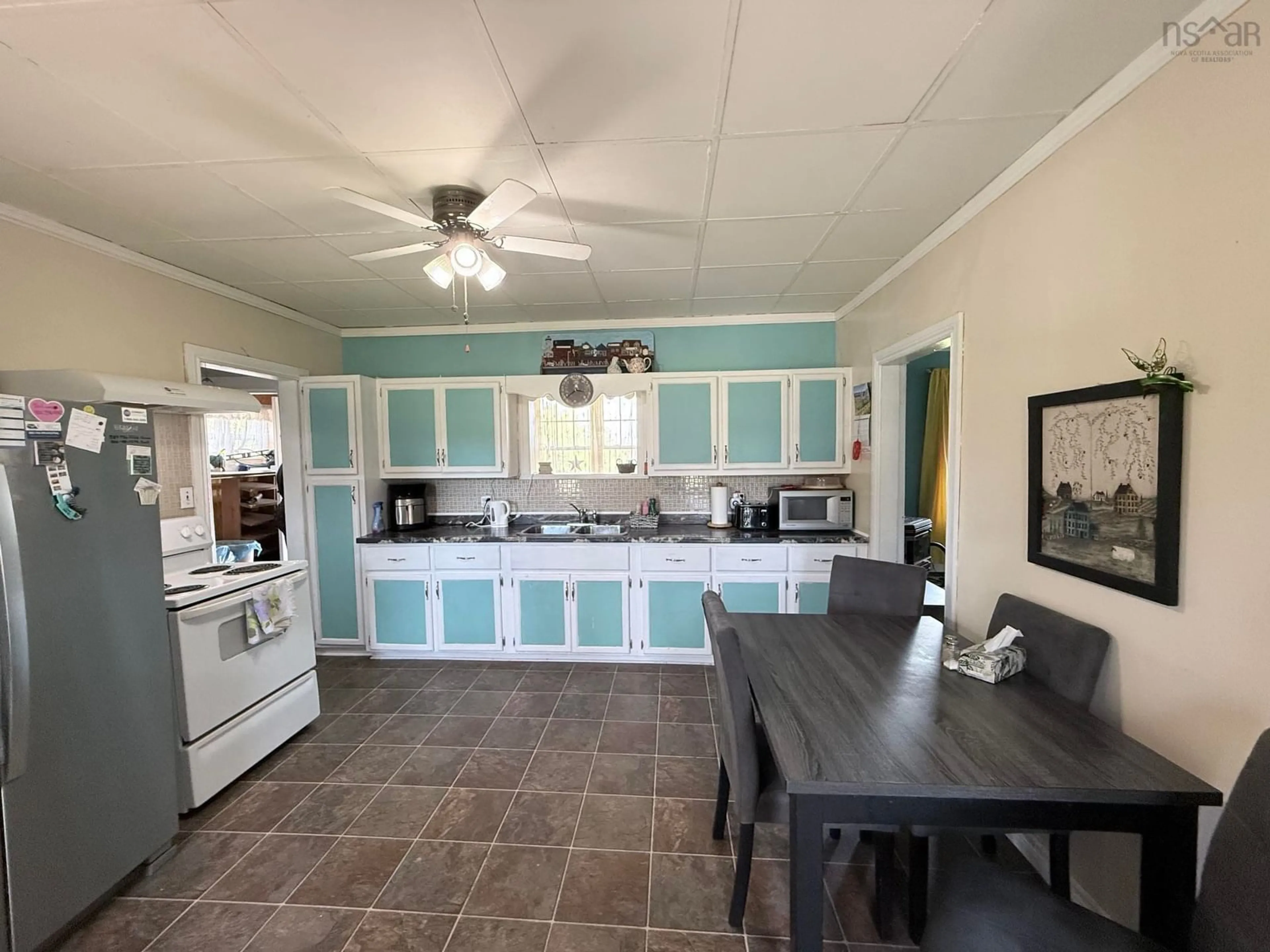 Open concept kitchen, ceramic/tile floor for Park St #1780, Westville Nova Scotia B0K 2A0
