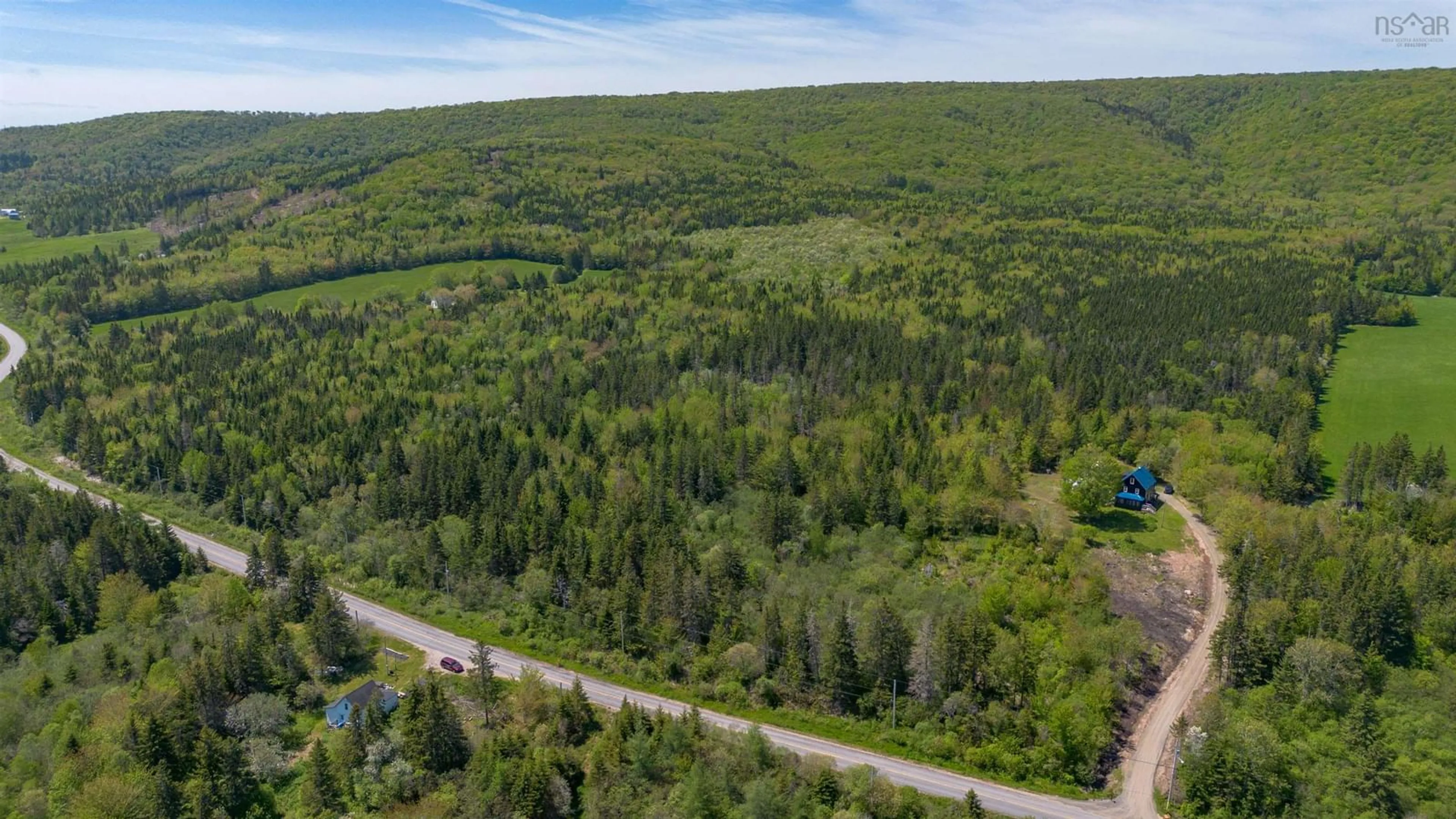 A pic from outside/outdoor area/front of a property/back of a property/a pic from drone, forest/trees view for 2716 West Side Middle River Rd, Middle River Nova Scotia B0E 1B0