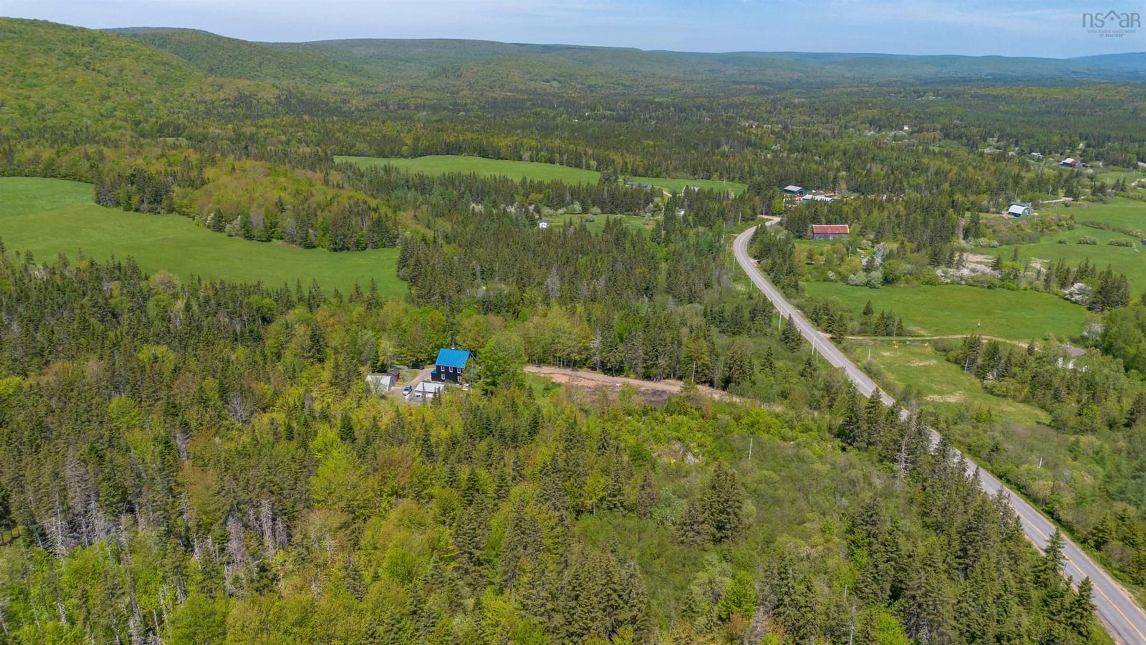 A pic from outside/outdoor area/front of a property/back of a property/a pic from drone, forest/trees view for 2716 West Side Middle River Rd, Middle River Nova Scotia B0E 1B0