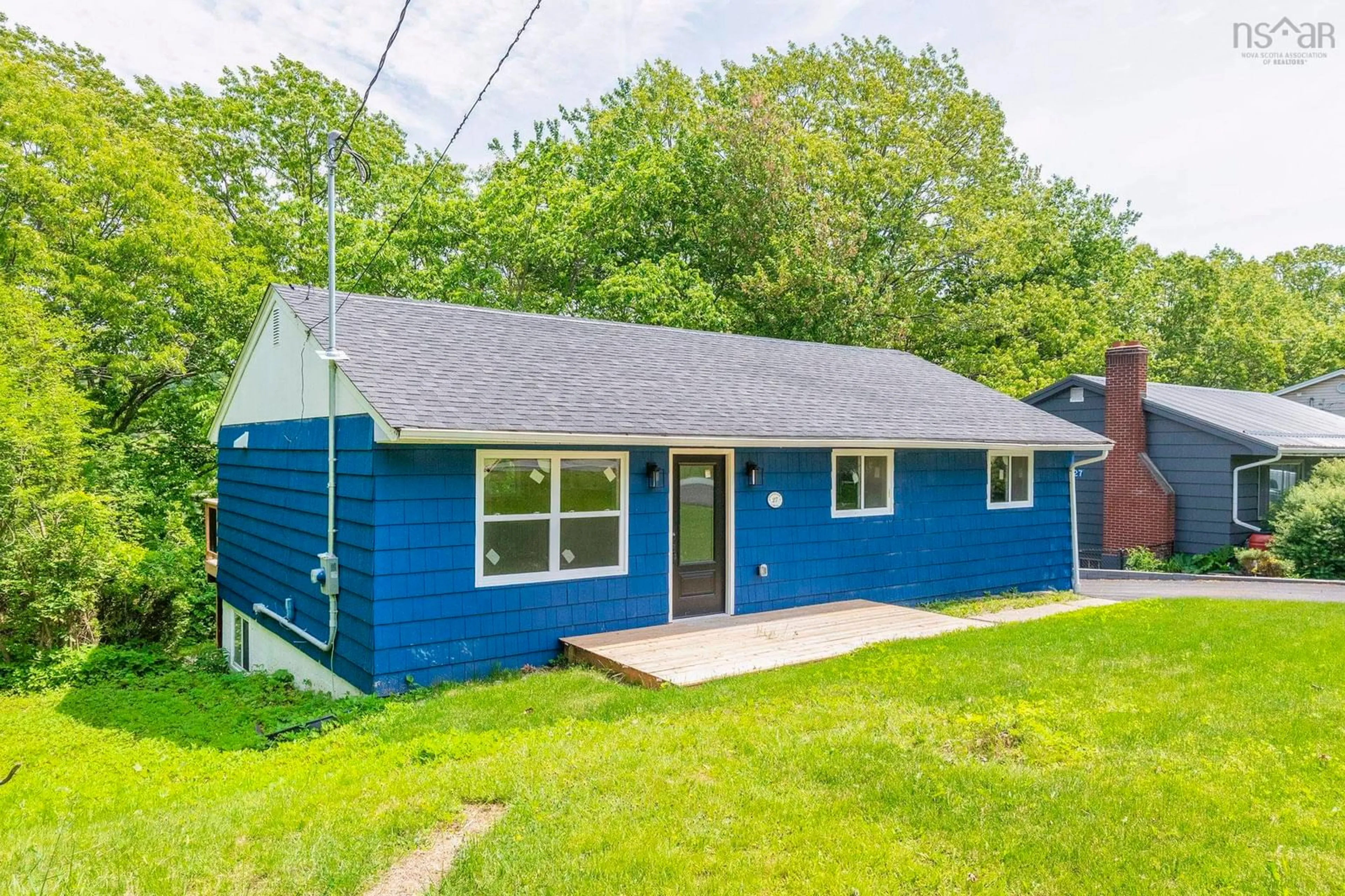Home with vinyl exterior material, street for 27 Meadowview Dr, Bedford Nova Scotia B4A 2C3