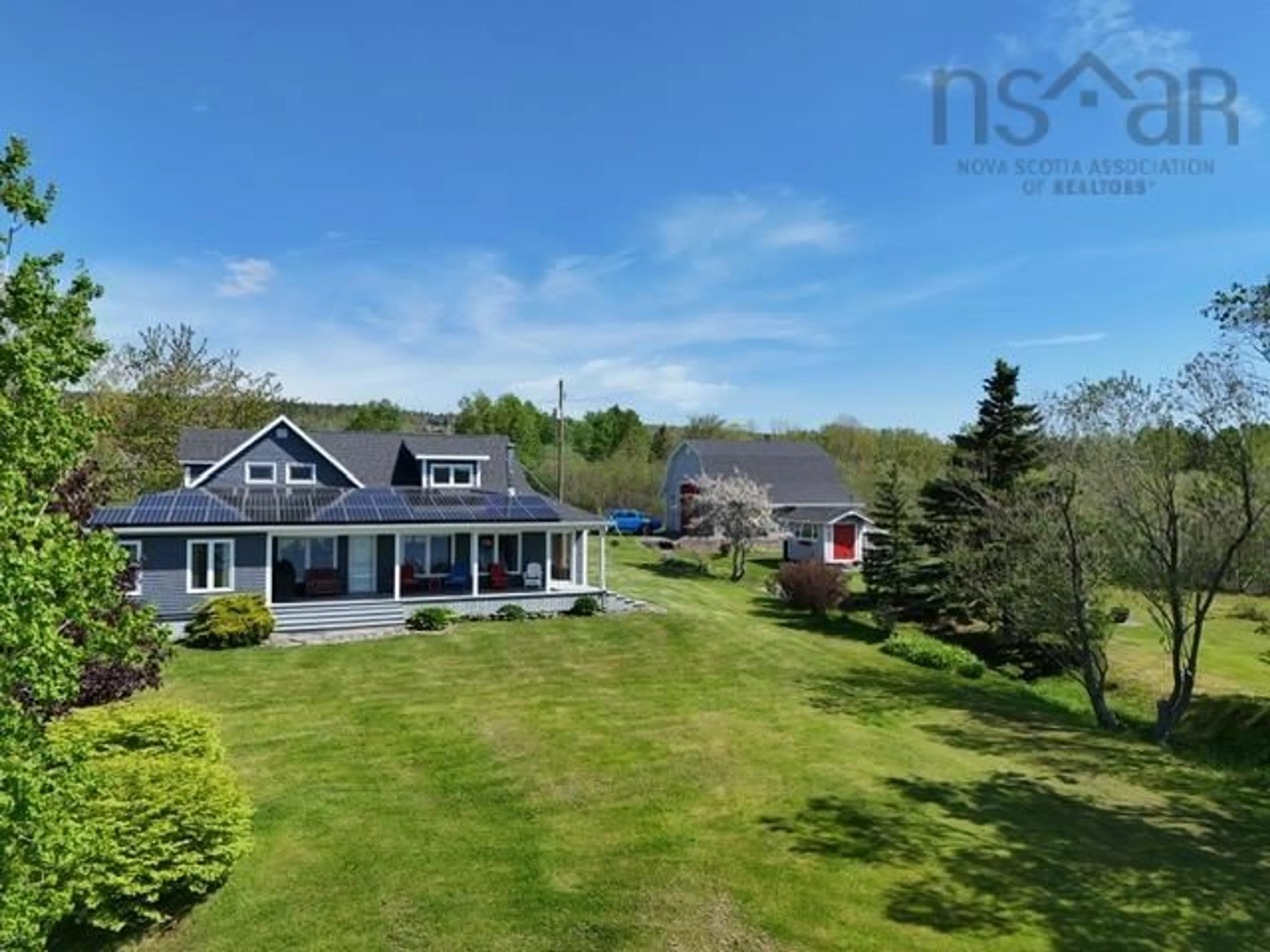 A pic from outside/outdoor area/front of a property/back of a property/a pic from drone, water/lake/river/ocean view for 68 D Hutchison Rd, Baddeck Inlet Nova Scotia B0E 1B0